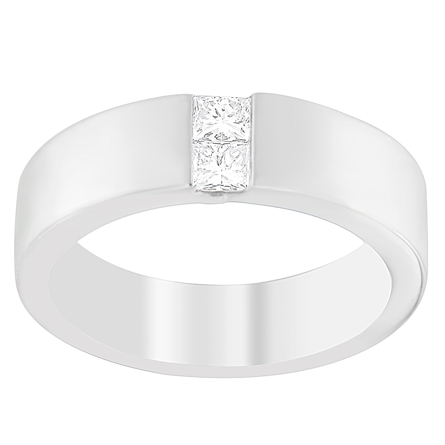 Men’s 14K White Gold 1/4 ct.TDW Diamond Channel Band Ring (G-H VS1-VS2)