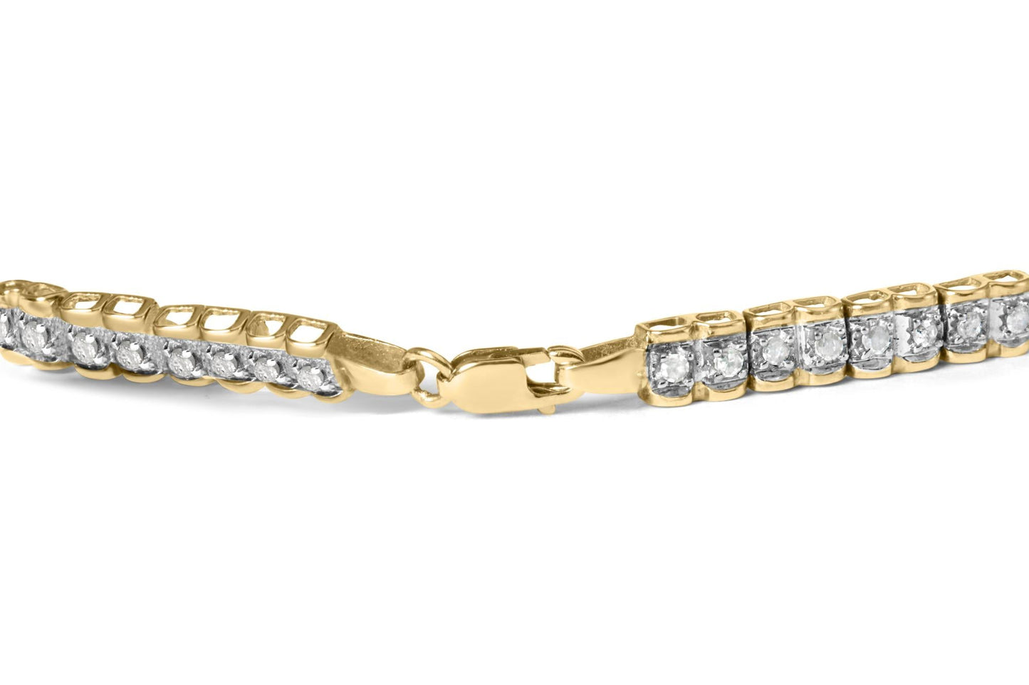 10K Yellow Gold 1.00 Cttw Round-Cut Diamond Link Bracelet (I-J Color I3-Promo