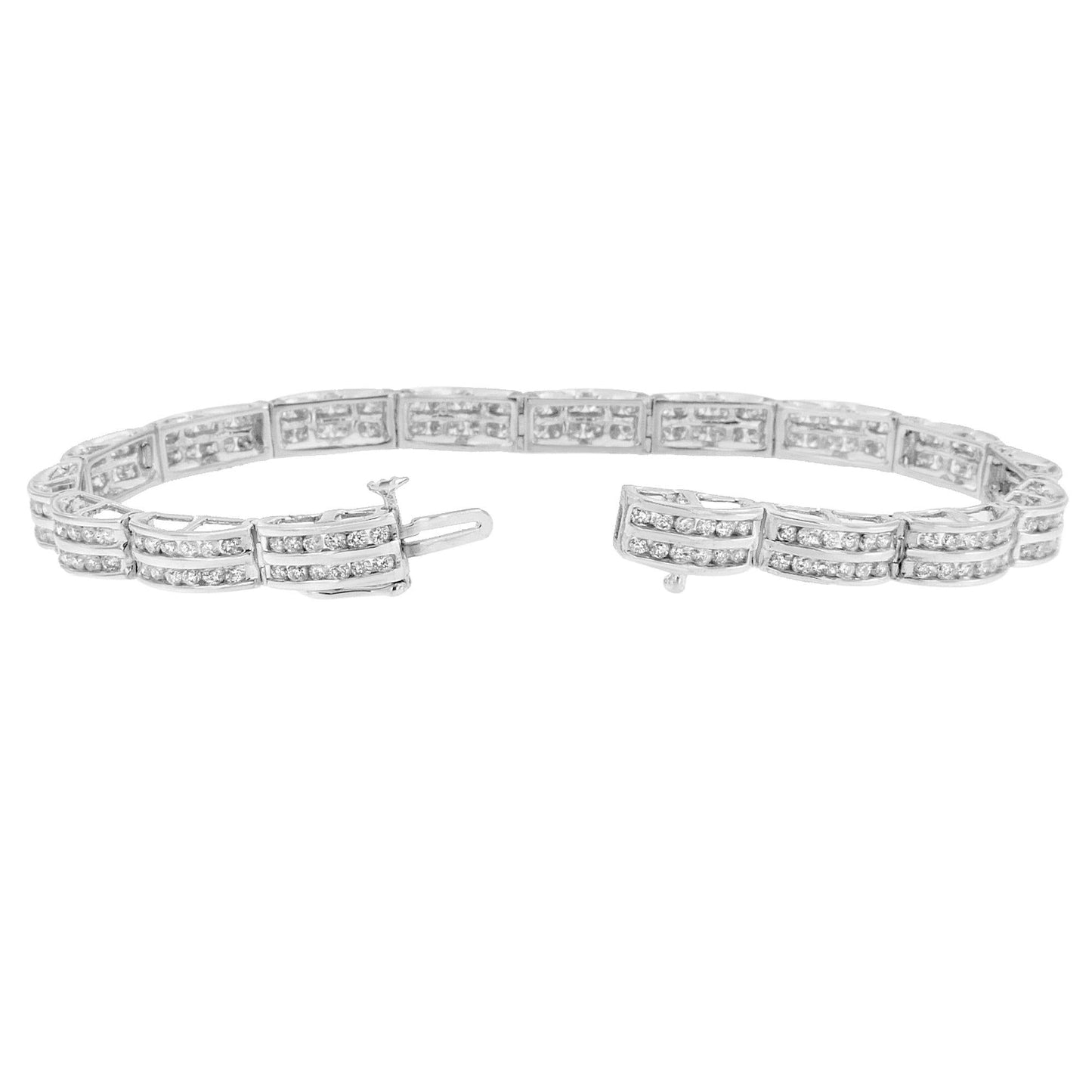 14K White Gold Round-Cut Diamond Bracelet (3.22 cttw H-I Color I1-I2 Clarity)