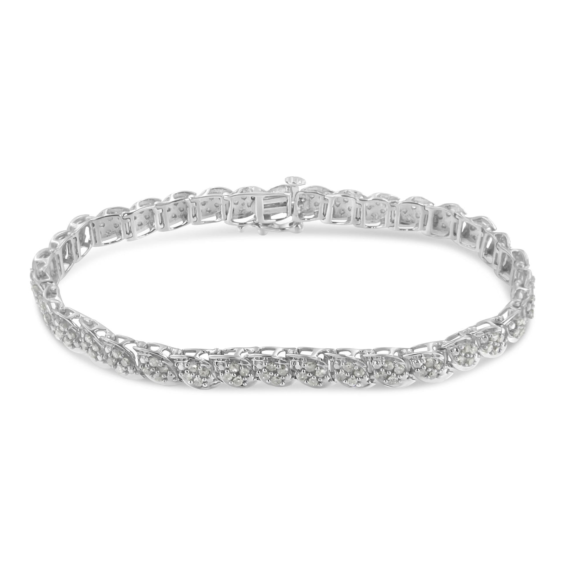 Sterling Silver Diamond Link Bracelet (2 cttw I-J Color I3 Clarity)