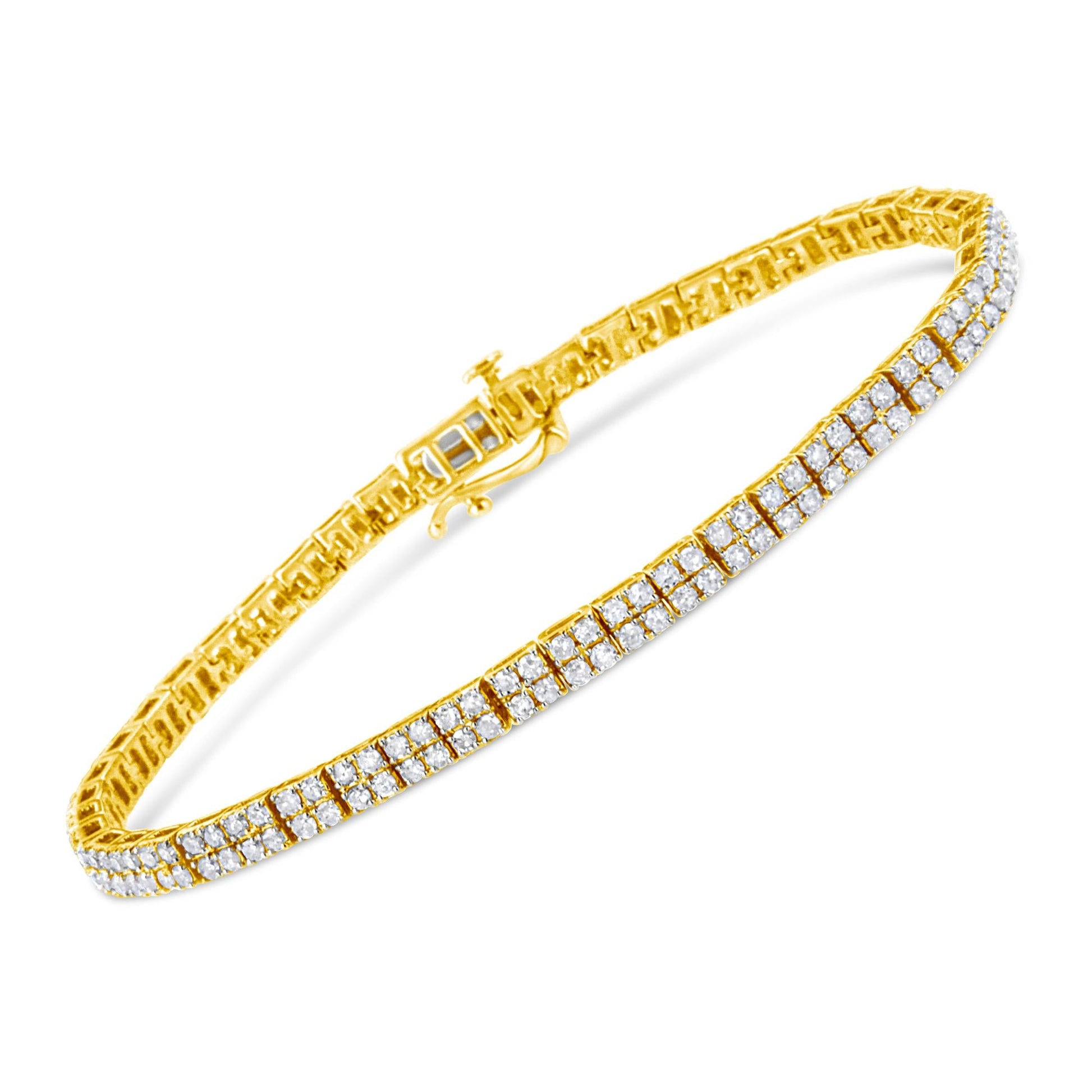 14K Yellow Gold Plated.925 Sterling Silver 3.0 Cttw Diamond Link Bracelet (K-L