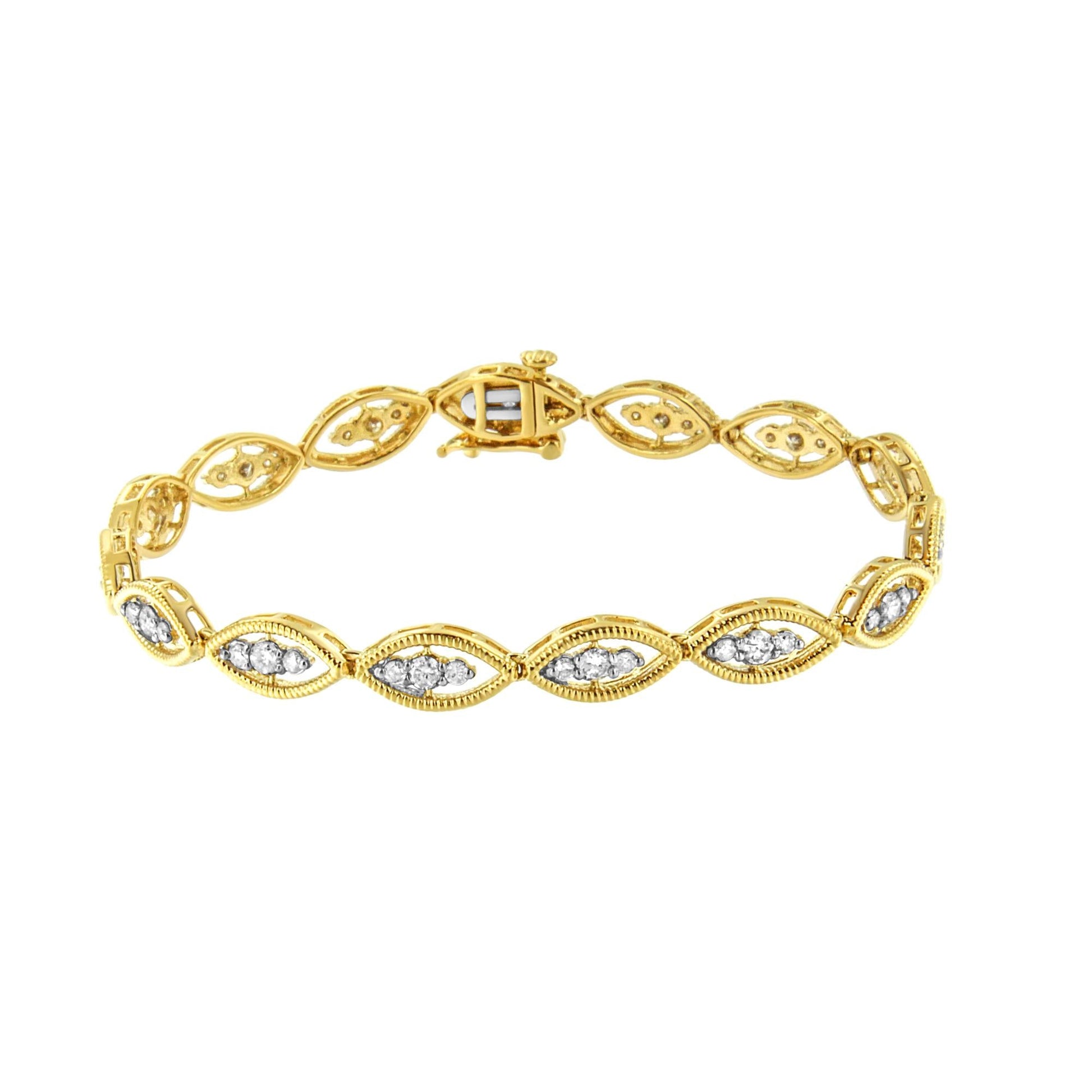 10K Yellow Gold Plated.925 Sterling Silver 1 cttw Prong Set Round-Cut Diamond