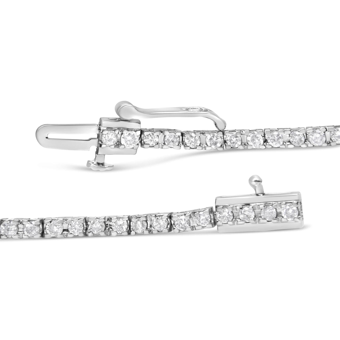 10K White Gold 2.0 Cttw Prong Set Round-Cut 7.25’’ Classic Lab Grown