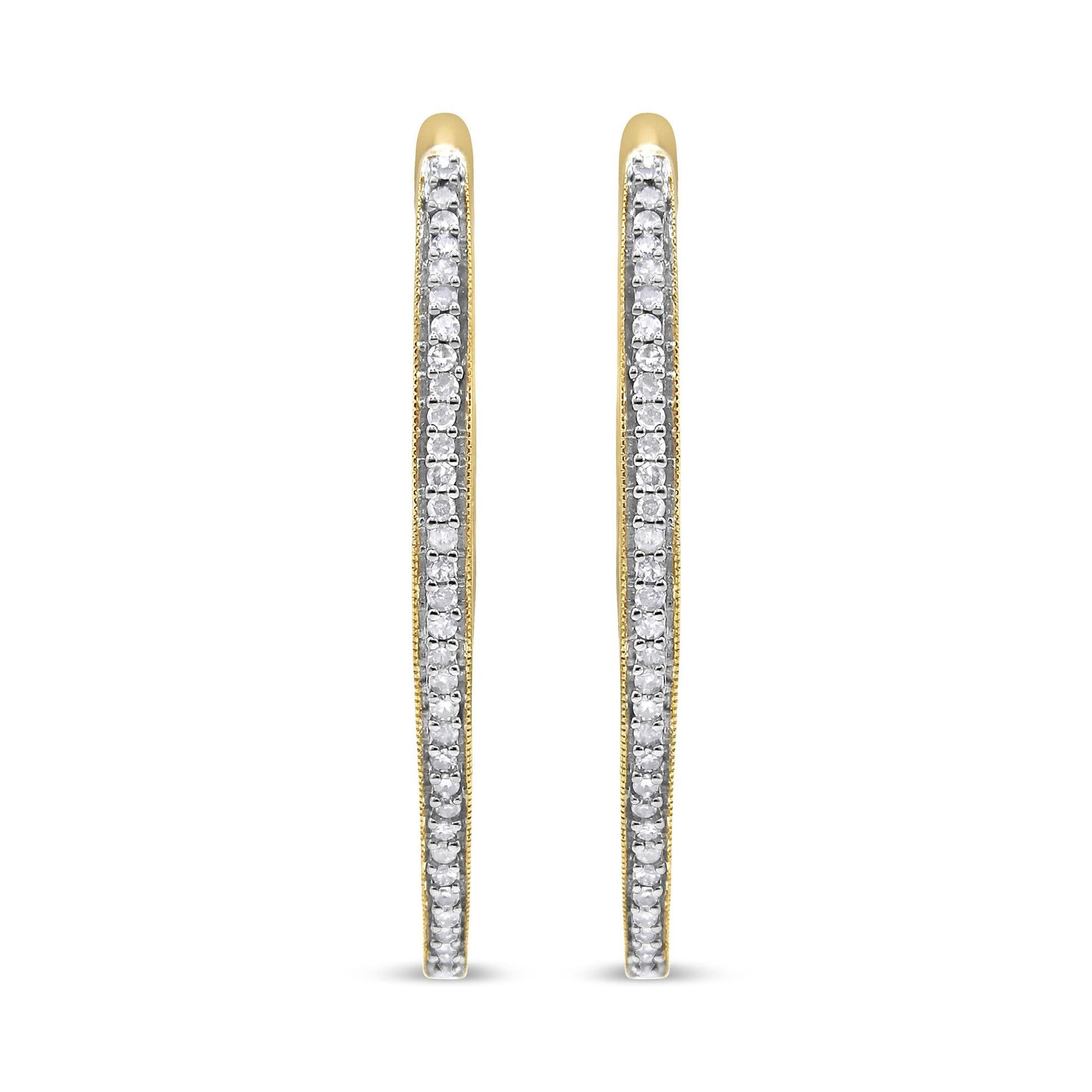 10k Yellow Gold Round Cut Diamond Earrings (1 cttw I-J Color I2-I3 Clarity)