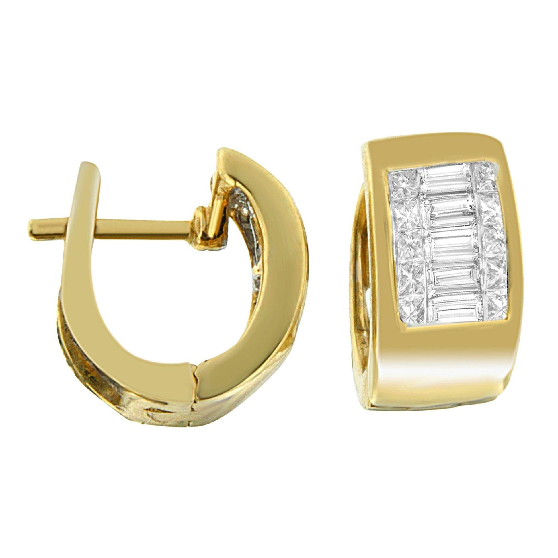 14K Yellow Gold 1/2 cttw Diamond Huggy Earrings (H-I VS2-SI1)