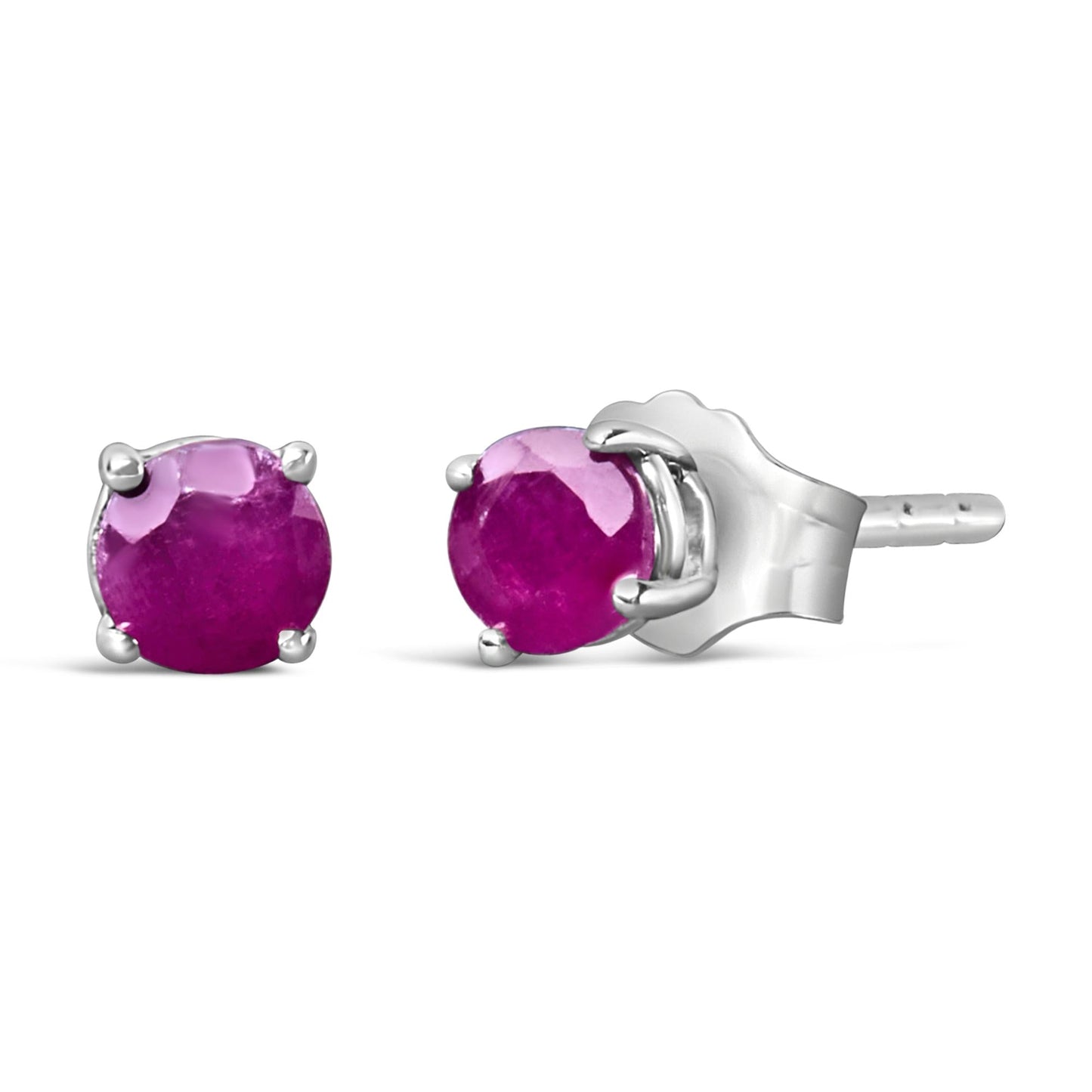 .925 Sterling Silver 3.5 MM Created Birthstone Solitaire Stud Earrings - Choice of Gemstone