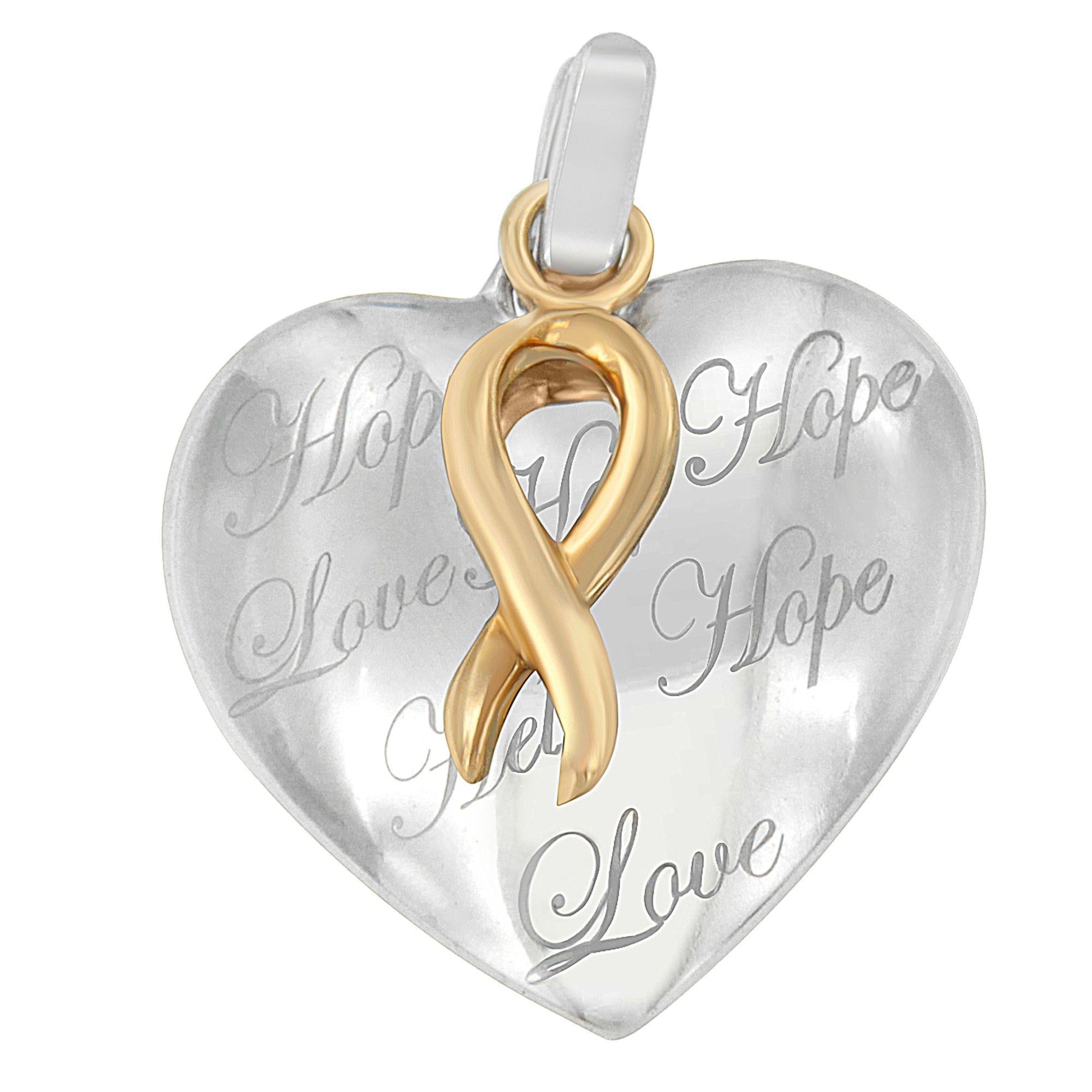 10K Yellow Gold Over Silver Heart Pendant Necklace - Necklaces/Pendant/Pendant