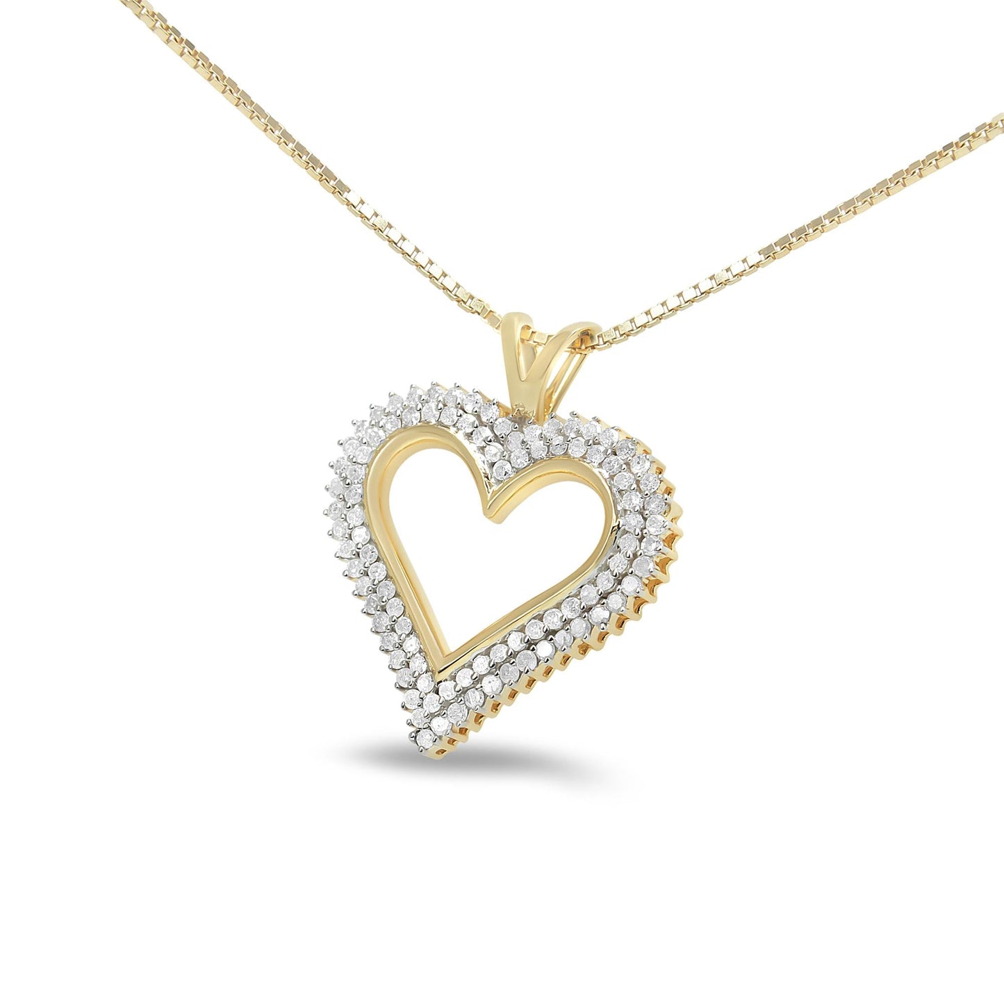 .925 Sterling Silver Diamond Heart 18" Pendant Necklace (I-J Color, I2-I3 Clarity)