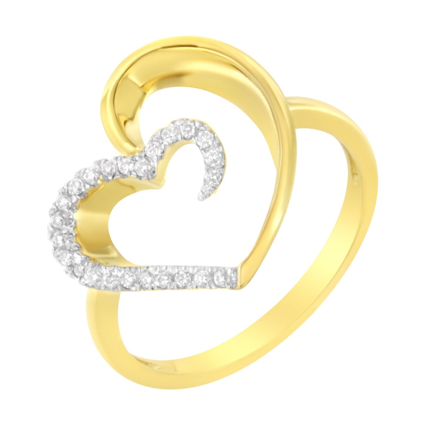 14KT Yellow Gold 1/10 ctw. Diamond Heart Shape Ring (K-L I1-I2)