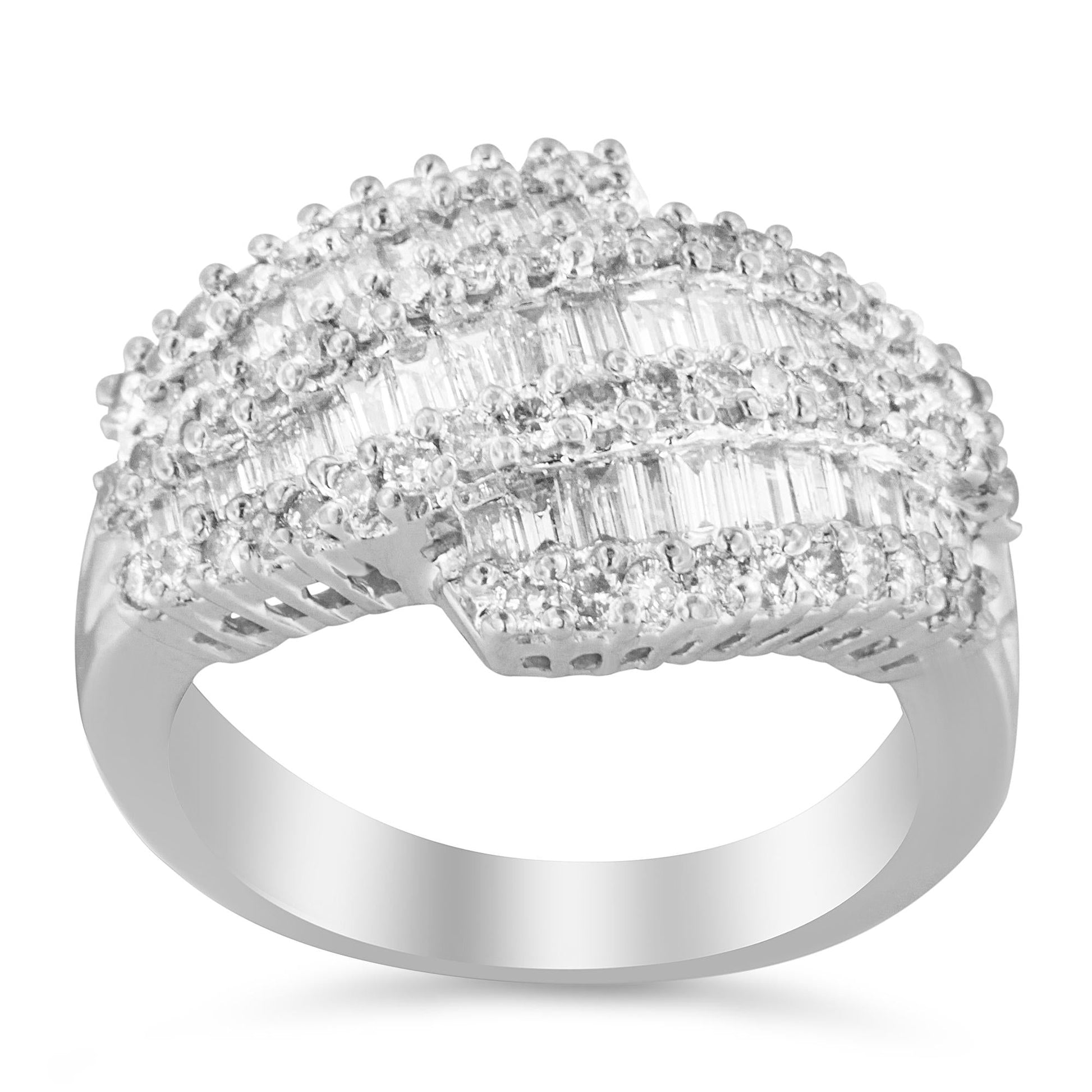 14K White Gold Diamond Cocktail Ring Band (1 3/4 Cttw H-I Color SI2-I1 Clarity)