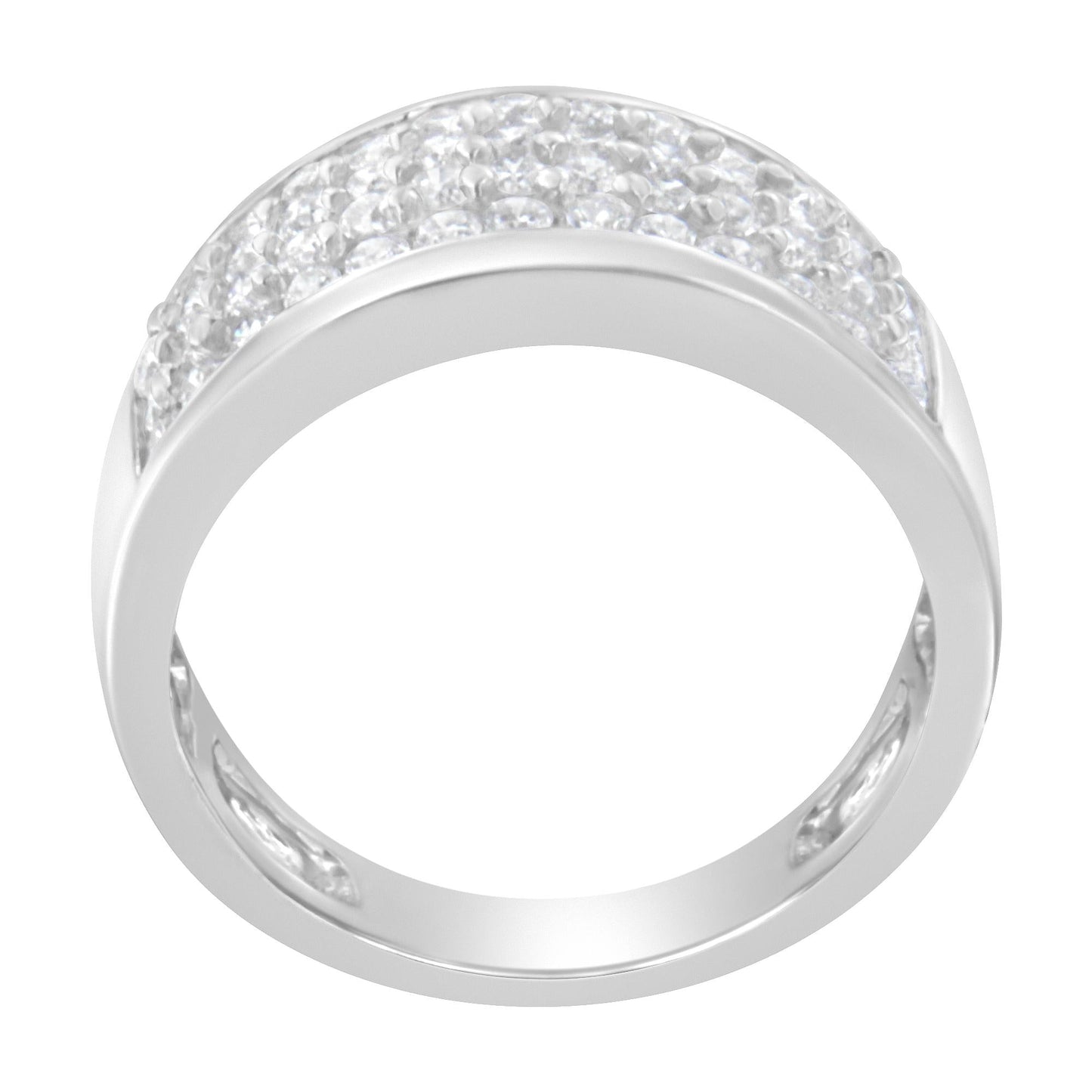 14K White Gold Round Cut Diamond Ring (1.0 Cttw H-I Color SI2-I1 Clarity) - 6.5