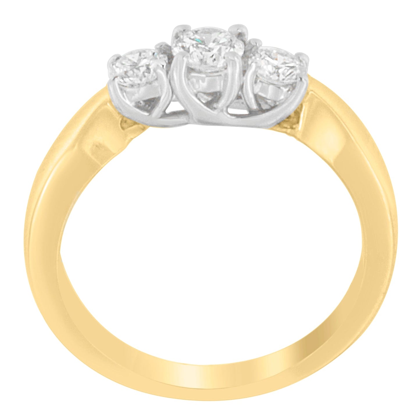 14K Two-Toned Gold 1/2 CTTW Round-cut Diamond Ring (G-H SI1-SI2)