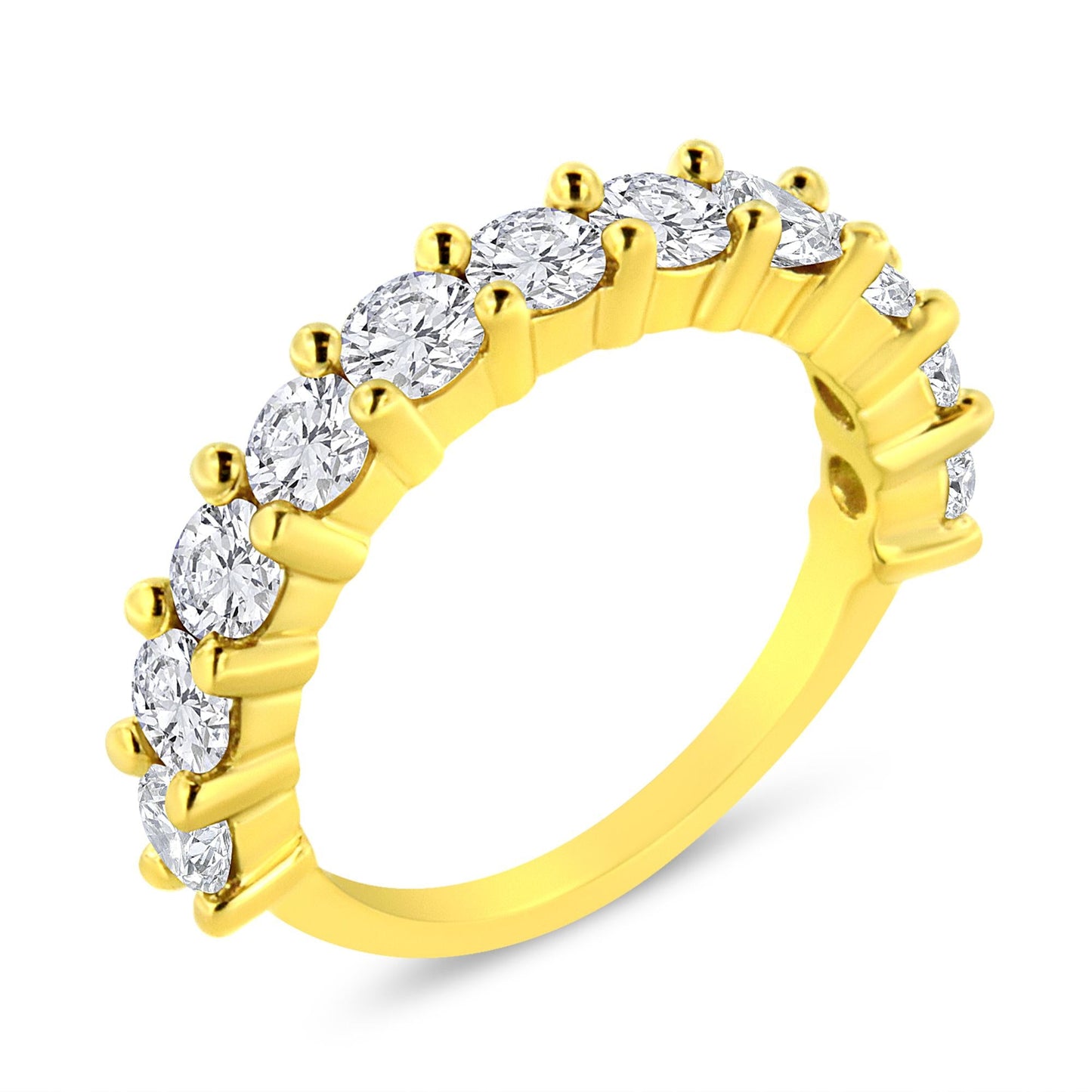 14K Yellow Gold Plated.925 Sterling Silver 1.00 Cttw Round-Cut Diamond 11 Stone