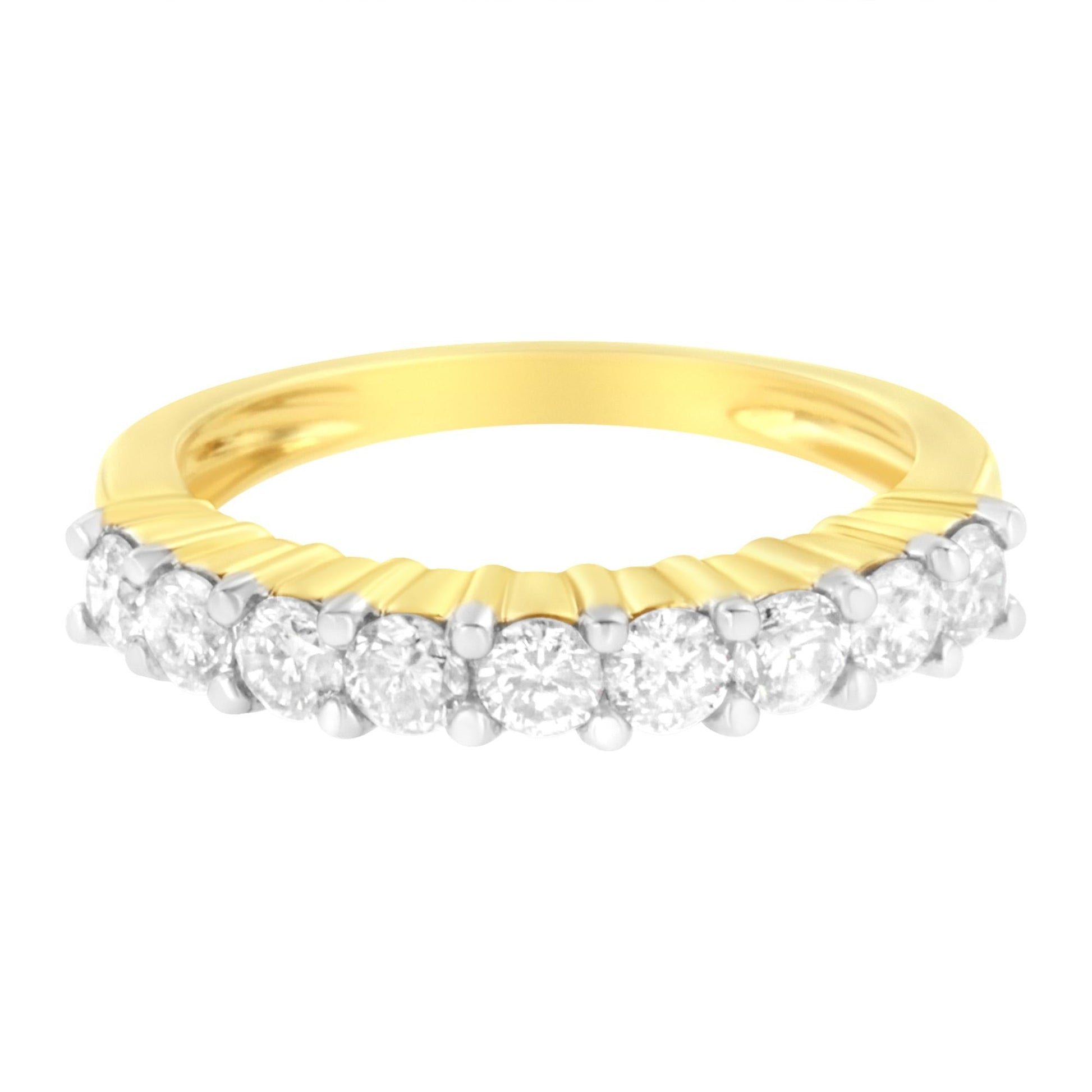 IGI Certified 10KT Yellow Gold 1 cttw Diamond Band Ring (J-K I1-I2)