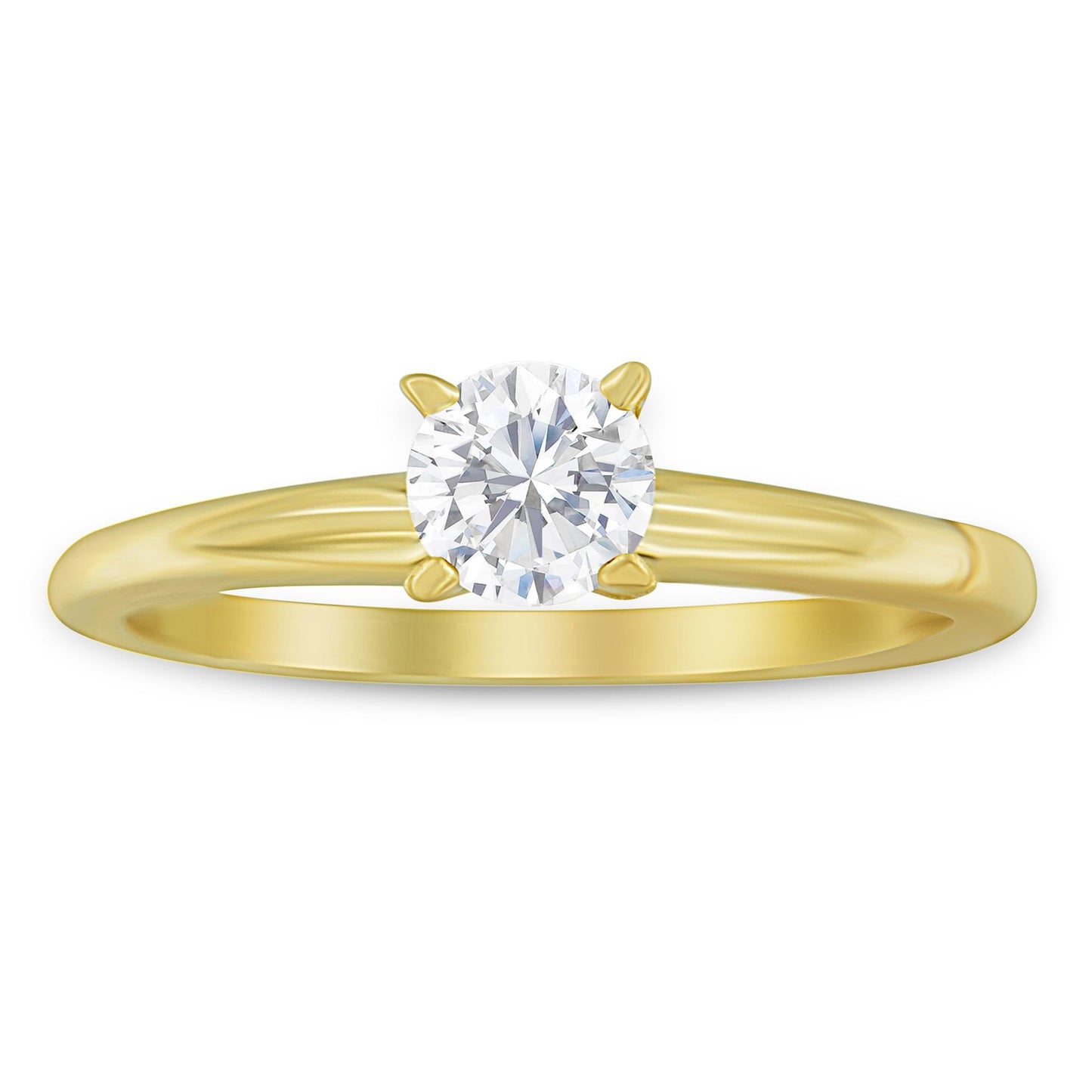 GIA Certified 14k Gold 1/2 Cttw Diamond Solitaire Engagement Ring (H Color SI1