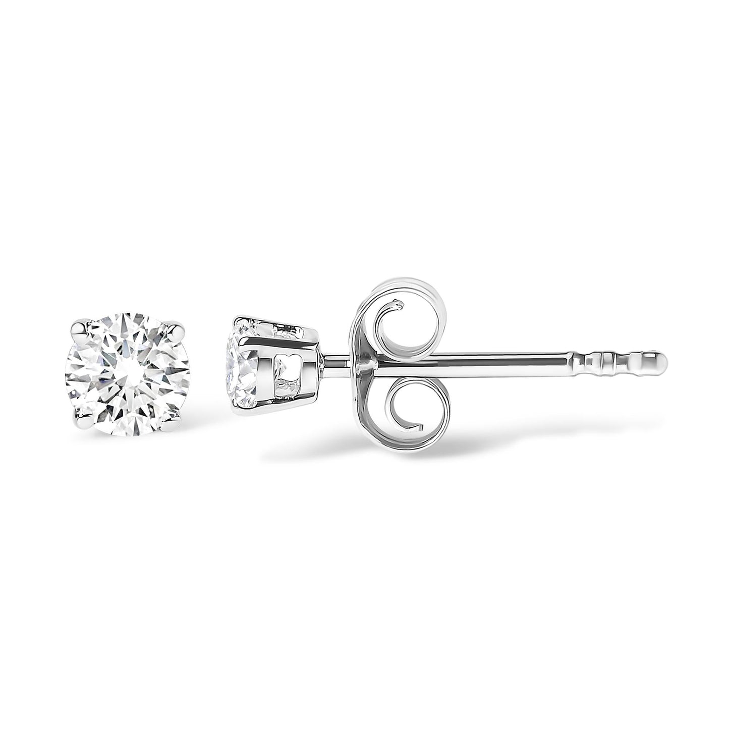 .925 Sterling Silver Silver Round Lab Grown Diamond Classic 4-Prong Solitaire