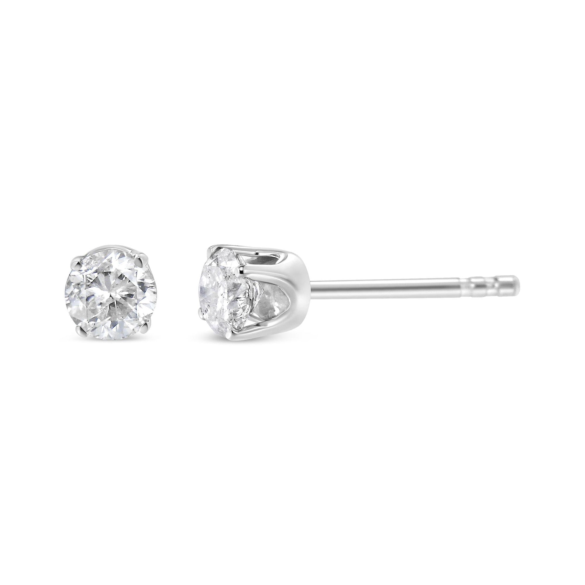 14K White Gold 1.0 Cttw 4-Prong Set Brilliant Round-Cut Solitaire Lab Grown