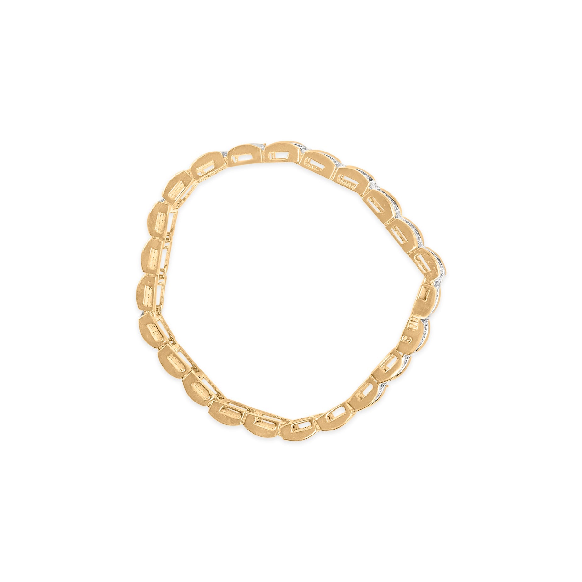 10K Yellow Gold 5.00 Cttw Round-Cut Diamond Link 7’’ Bracelet (J-K Color