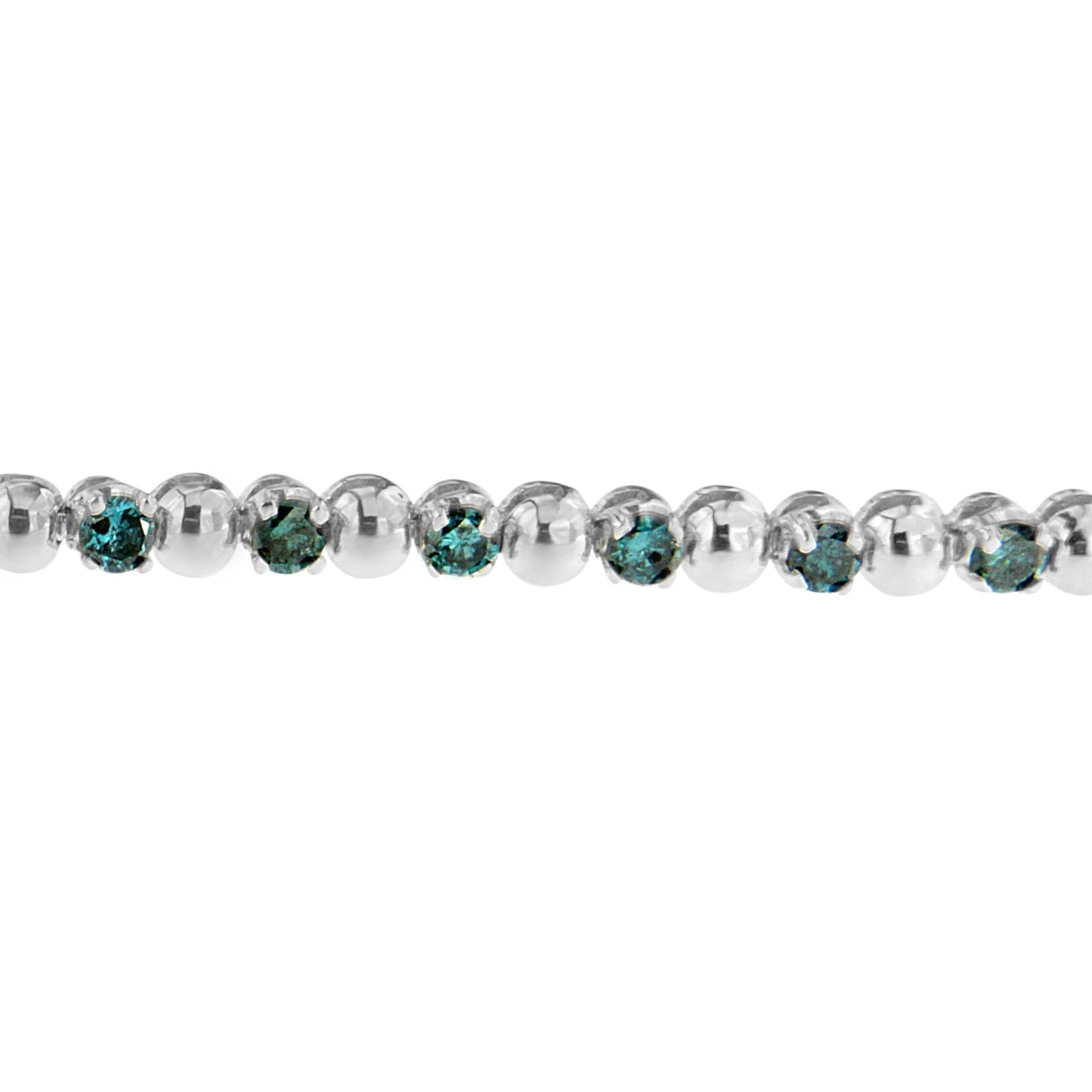 14K White Gold Round-Cut Blue Diamonds Bracelet (3.00 cttw Blue Color Clarity)