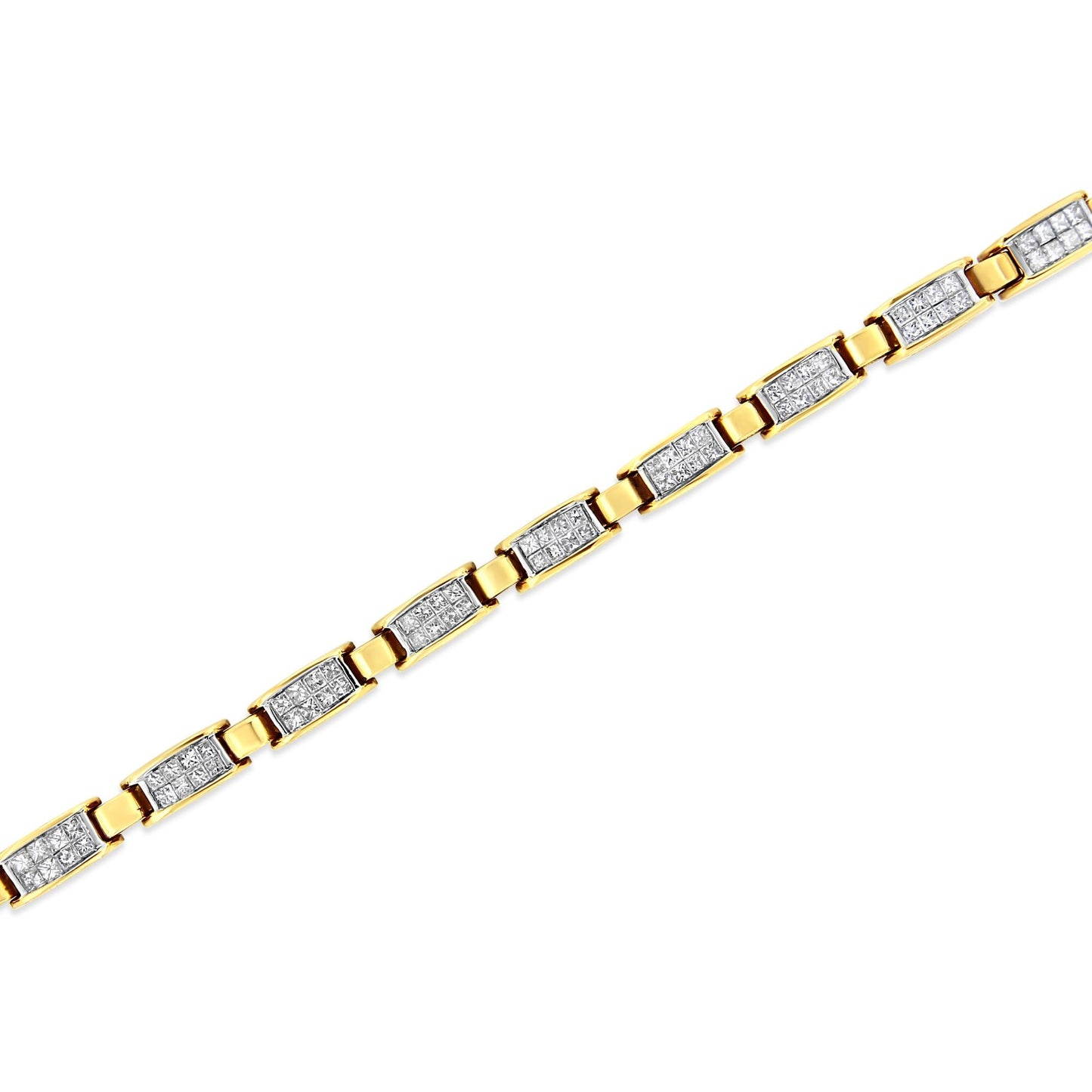 14K Yellow Gold 2 1/2 Cttw Princess-Cut Diamond Link Tennis Bracelet (H-I Color