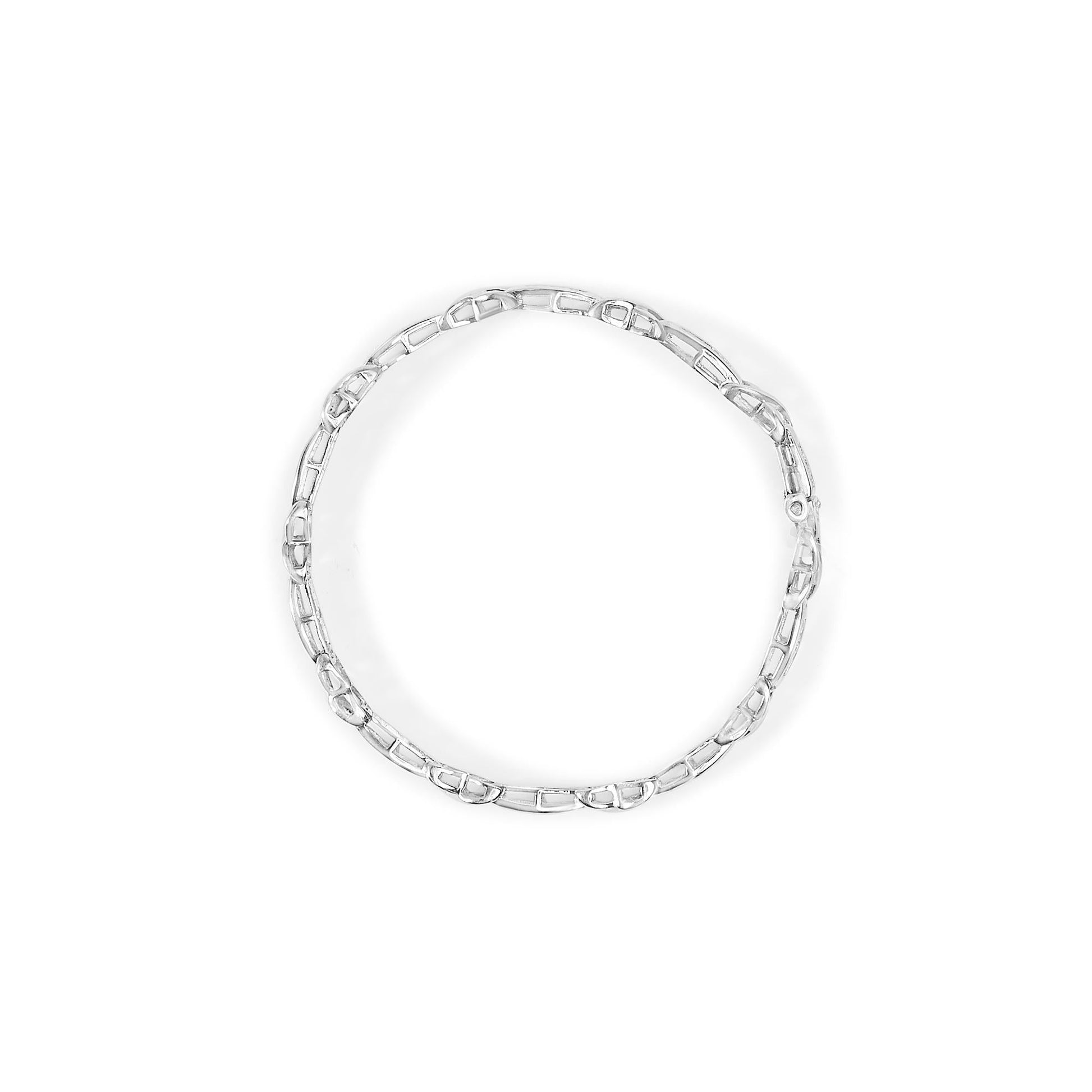 14K White Gold 1.0 Cttw Invisible-Set Princess Diamond Tennis Bracelet (H-I