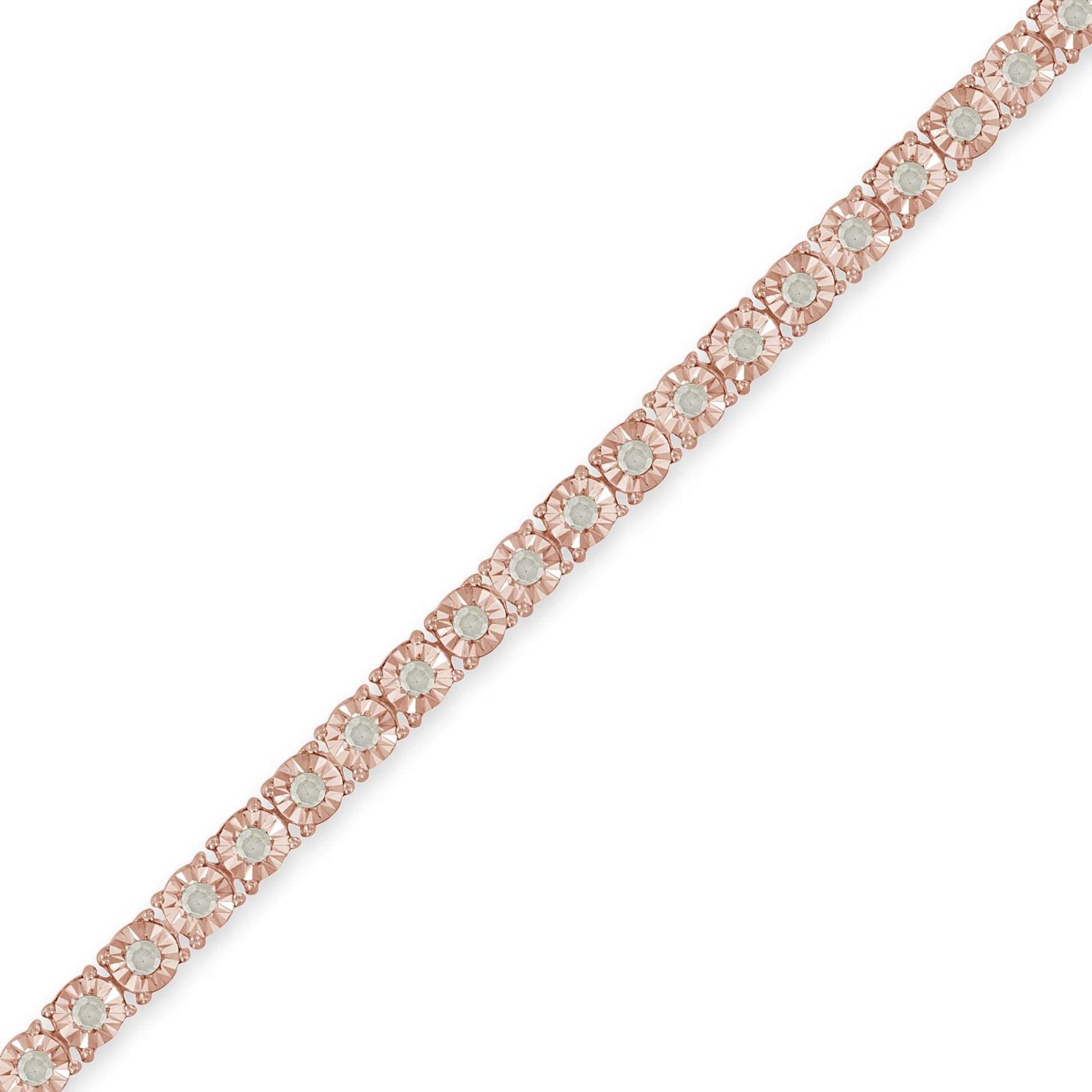 .925 Sterling Silver 1.0 Cttw Diamond Miracle Tennis Bracelet (I-J Color I3