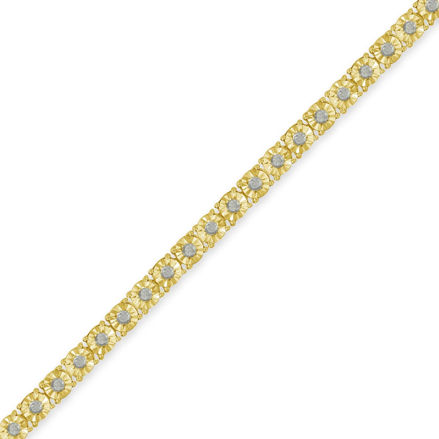 .925 Sterling Silver 1.0 Cttw Diamond Miracle Tennis Bracelet (I-J Color I3