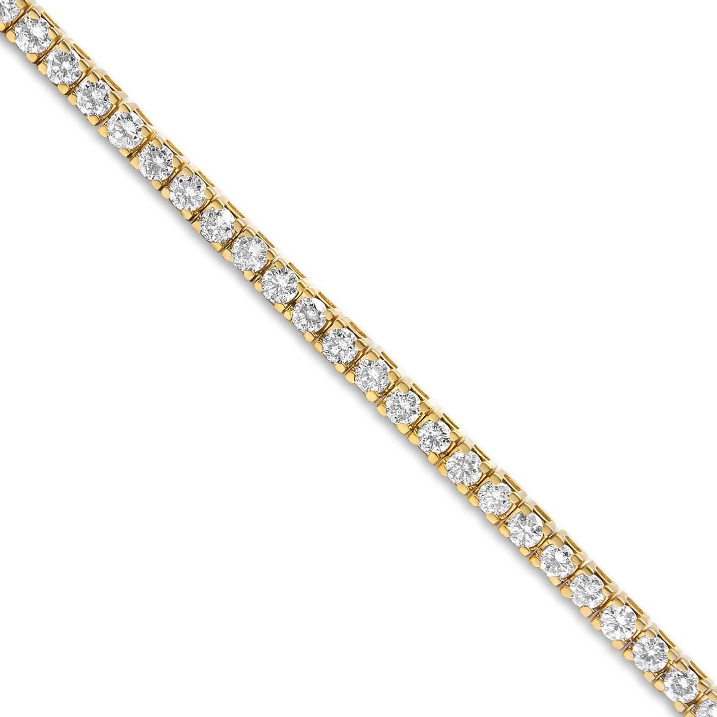 14K Yellow Gold Plated.925 Sterling Silver 3 cttw Diamond Tennis Bracelet