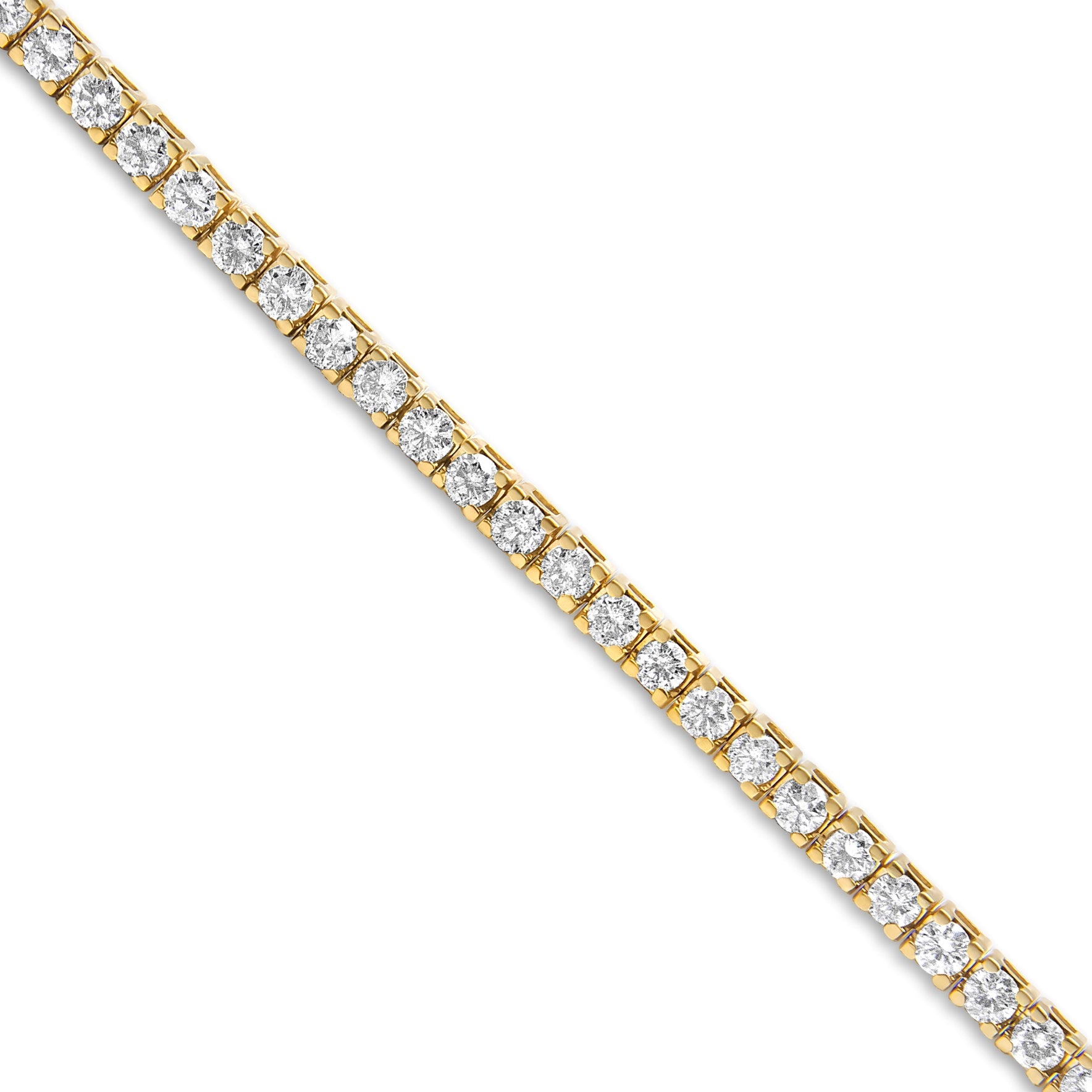 14K Yellow Gold Plated.925 Sterling Silver 3 cttw Diamond Tennis Bracelet