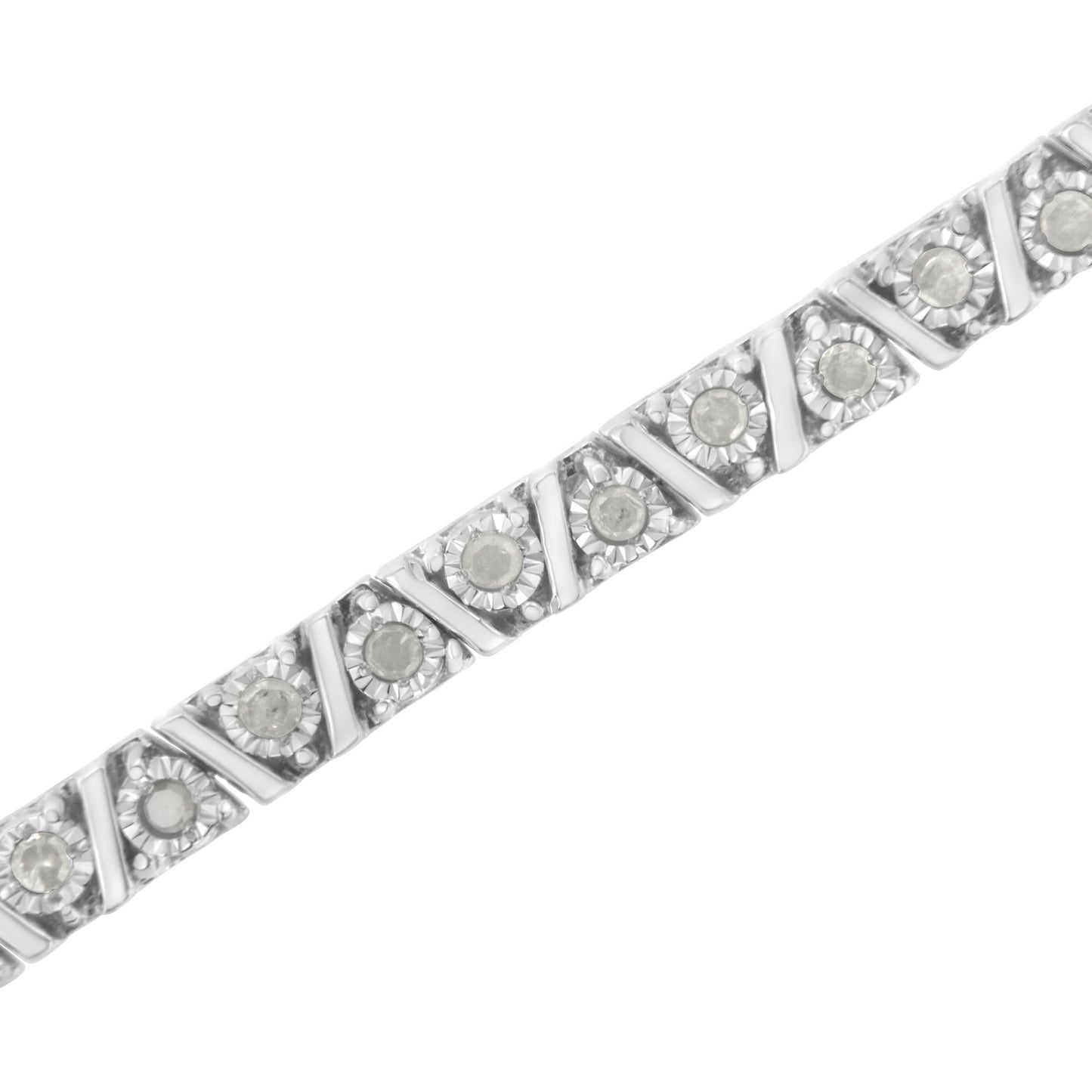 .925 Sterling Silver 1.0 cttw Miracle-Set Diamond Tennis Bracelet (I-J Color I3