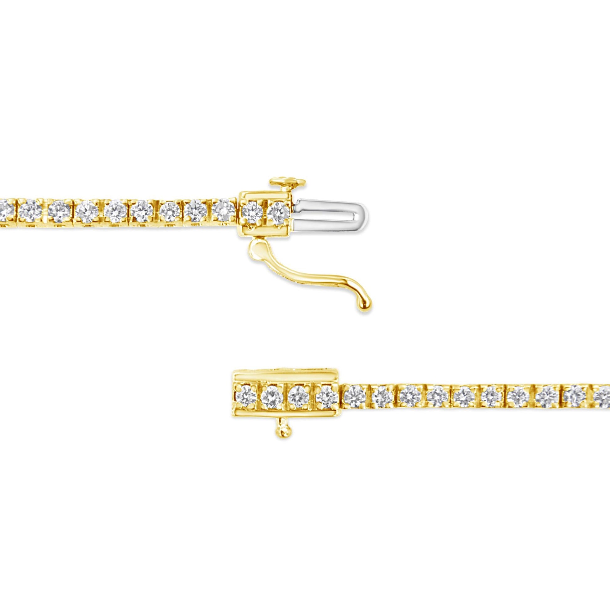 14K Yellow Gold Plated.925 Sterling Silver 2.0 Cttw Diamond Classic Link Tennis