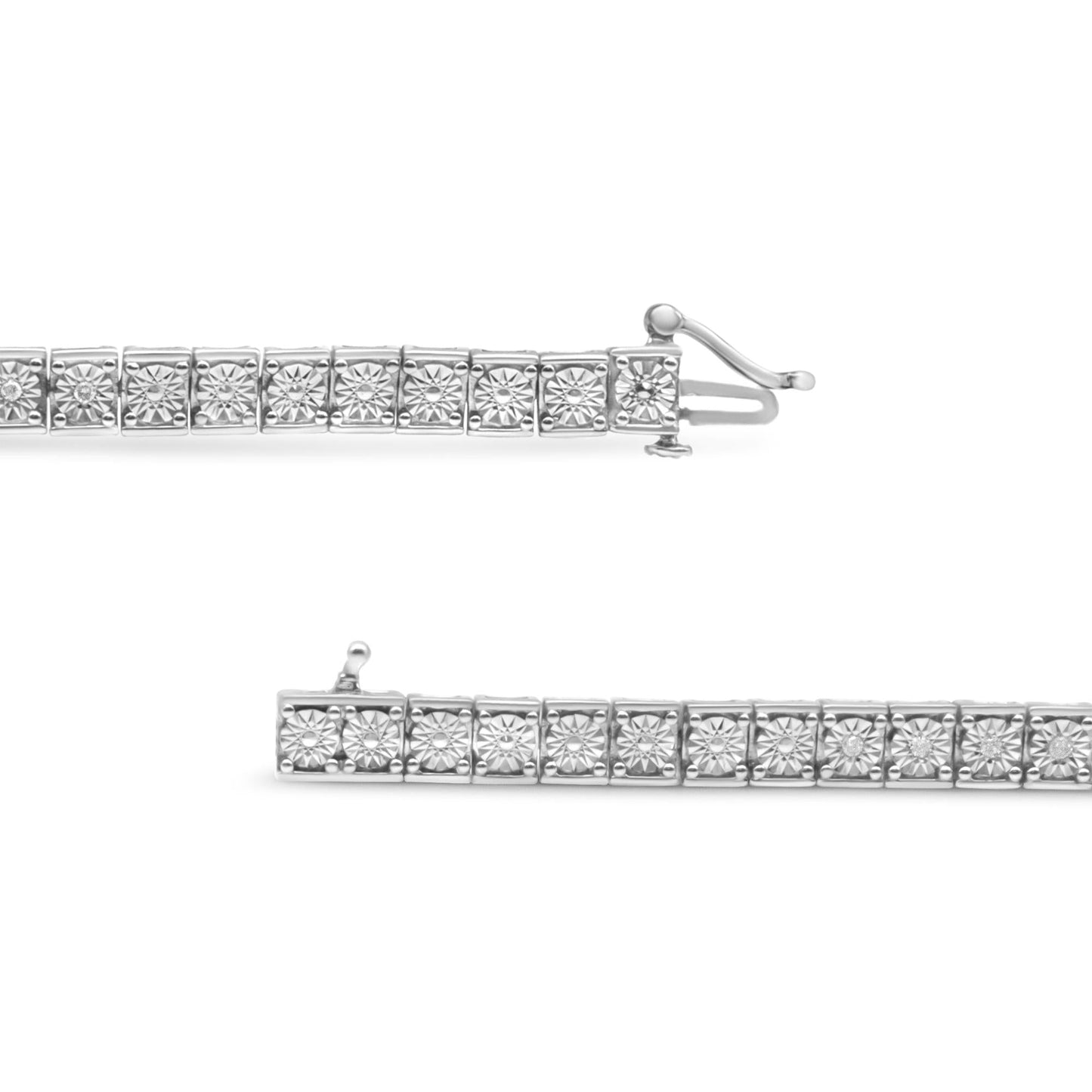 .925 Sterling Silver 1/4 Cttw Diamond Link Bracelet (I-J Color I2-I3 Clarity)