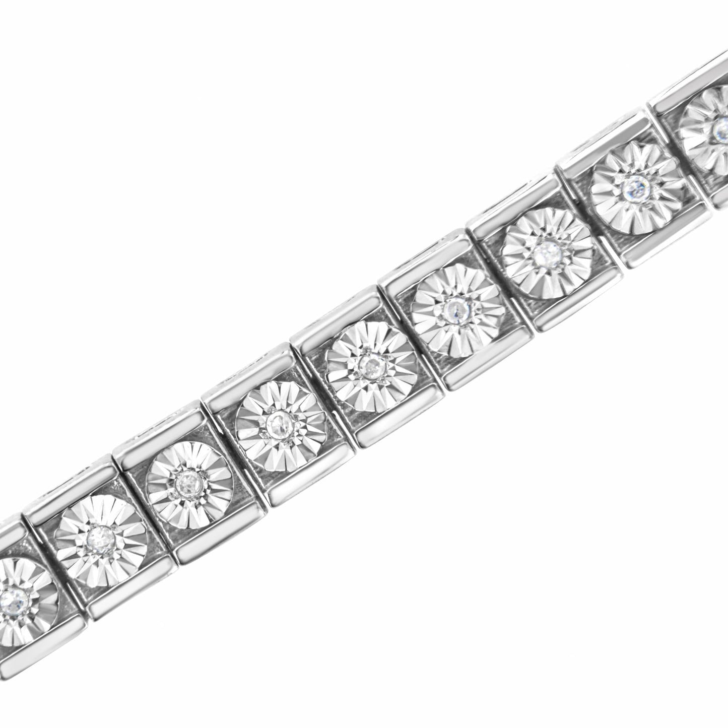 .925 Sterling Silver Miracle Set Diamond Accent Classic Tennis Bracelet (I-J