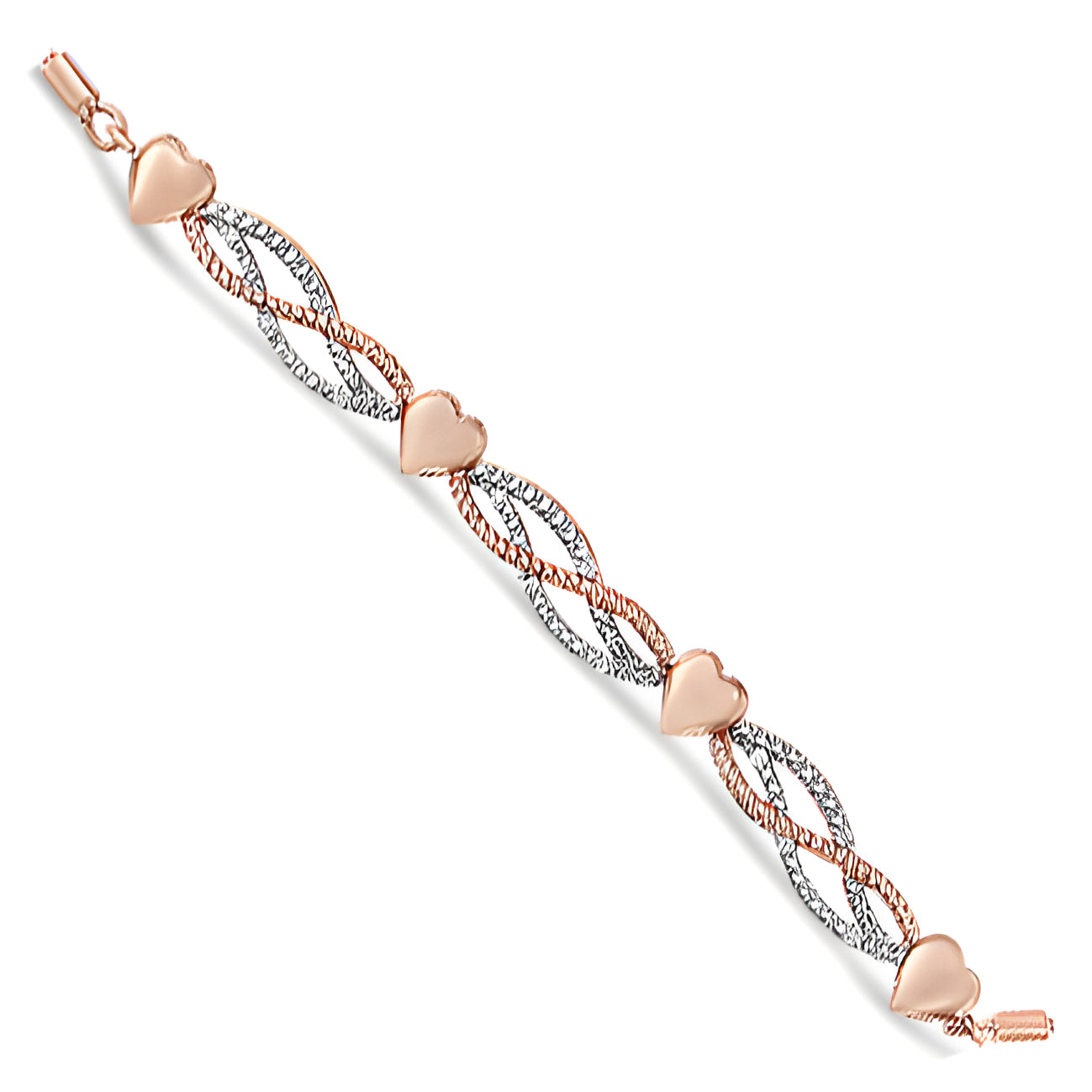 14K Rose Gold Plated.925 Sterling Silver Cttw Diamond Accent Layered Infinity