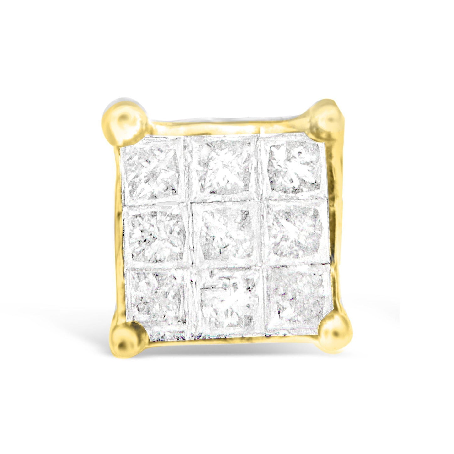 10K Yellow Gold Princess-cut Composite 18-stone Diamond Earrings (0.25 CTTW J-K