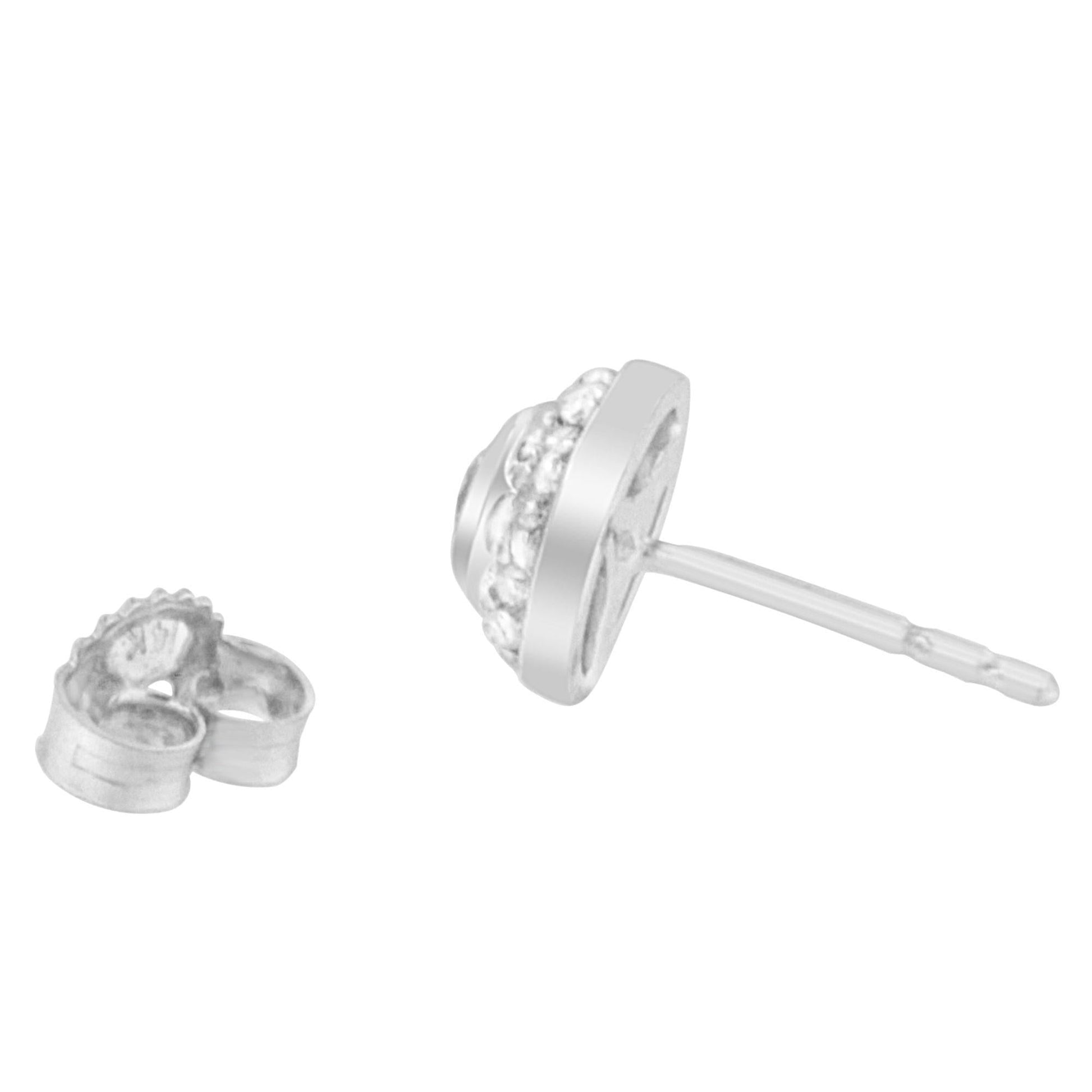 14K White Gold 1/3 cttw Round Cut Diamond Earrings (H-I SI2-I1)