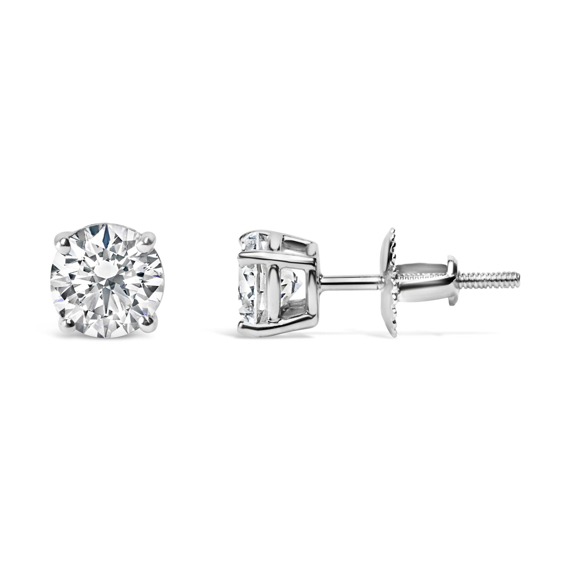 14K Gold 2.00 Cttw Lab Grown Round Brilliant-Cut Diamond Classic 4-Prong Stud