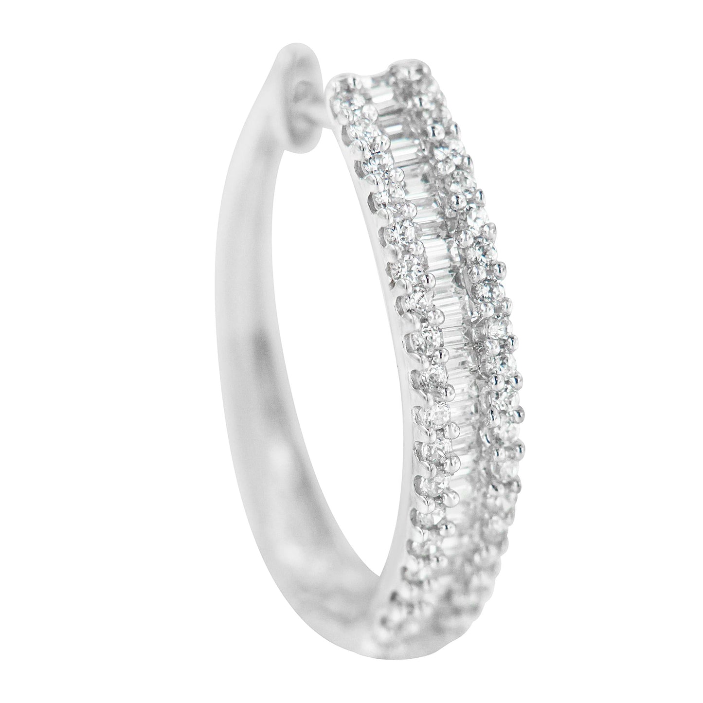 10K White Gold Diamond Hoop Earrings (3/4 cttw I-J Color I2-I3 Clarity)