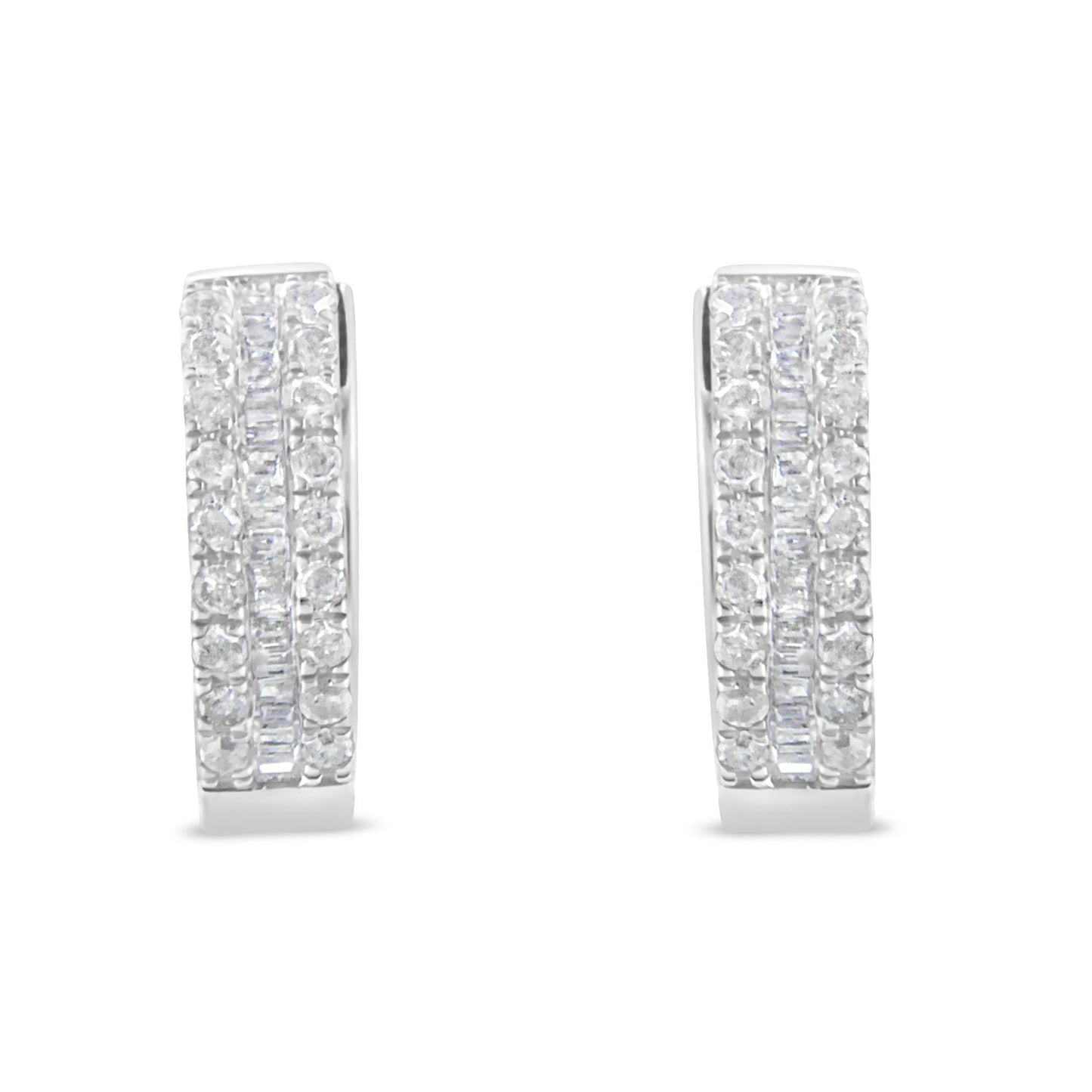 Sterling-Silver Diamond Hoop Earring (1/2 cttw I-J Color I2-I3 Clarity)