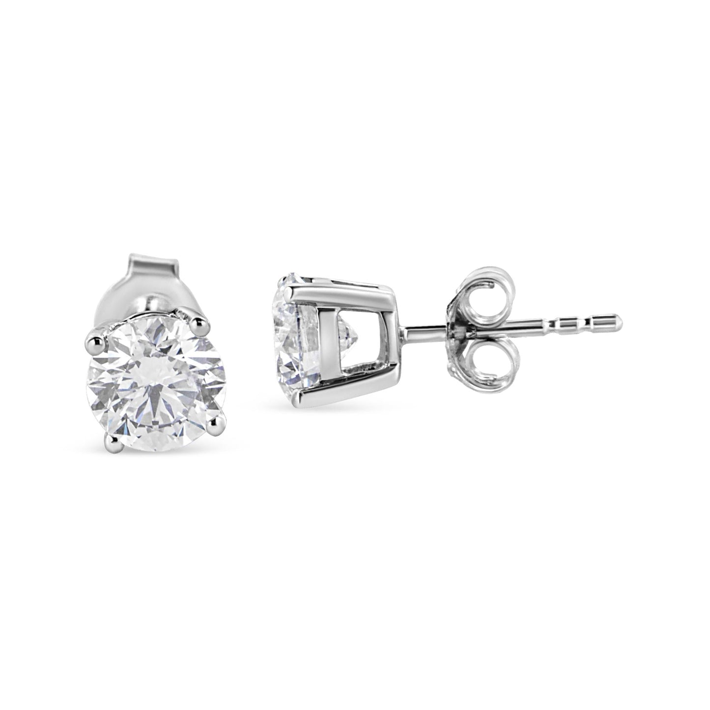 14K White Gold 1 3/4 Cttw Lab Grown Round Brilliant Diamond Solitaire Stud