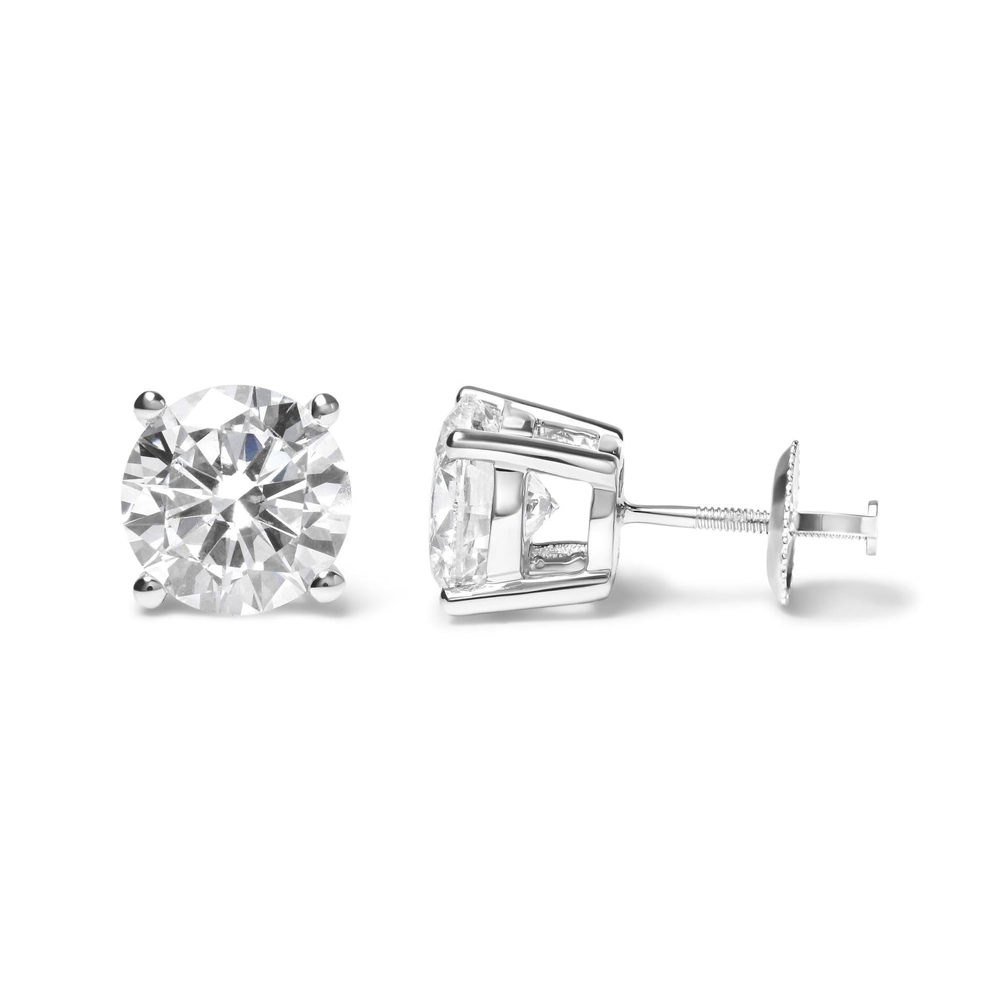 GIA Certified 14K White Gold 6.0 Cttw 4-Prong Round Brilliant Cut Diamond