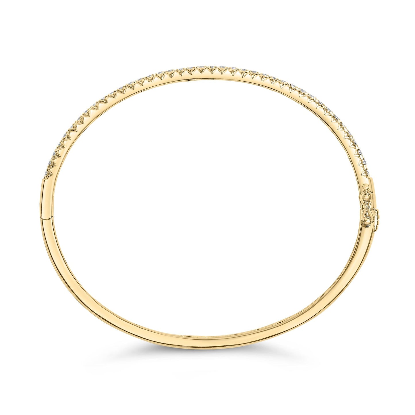 14K Gold 1.00 Cttw Half Eternity Diamond Bangle Bracelet (G-H Color SI2-I1