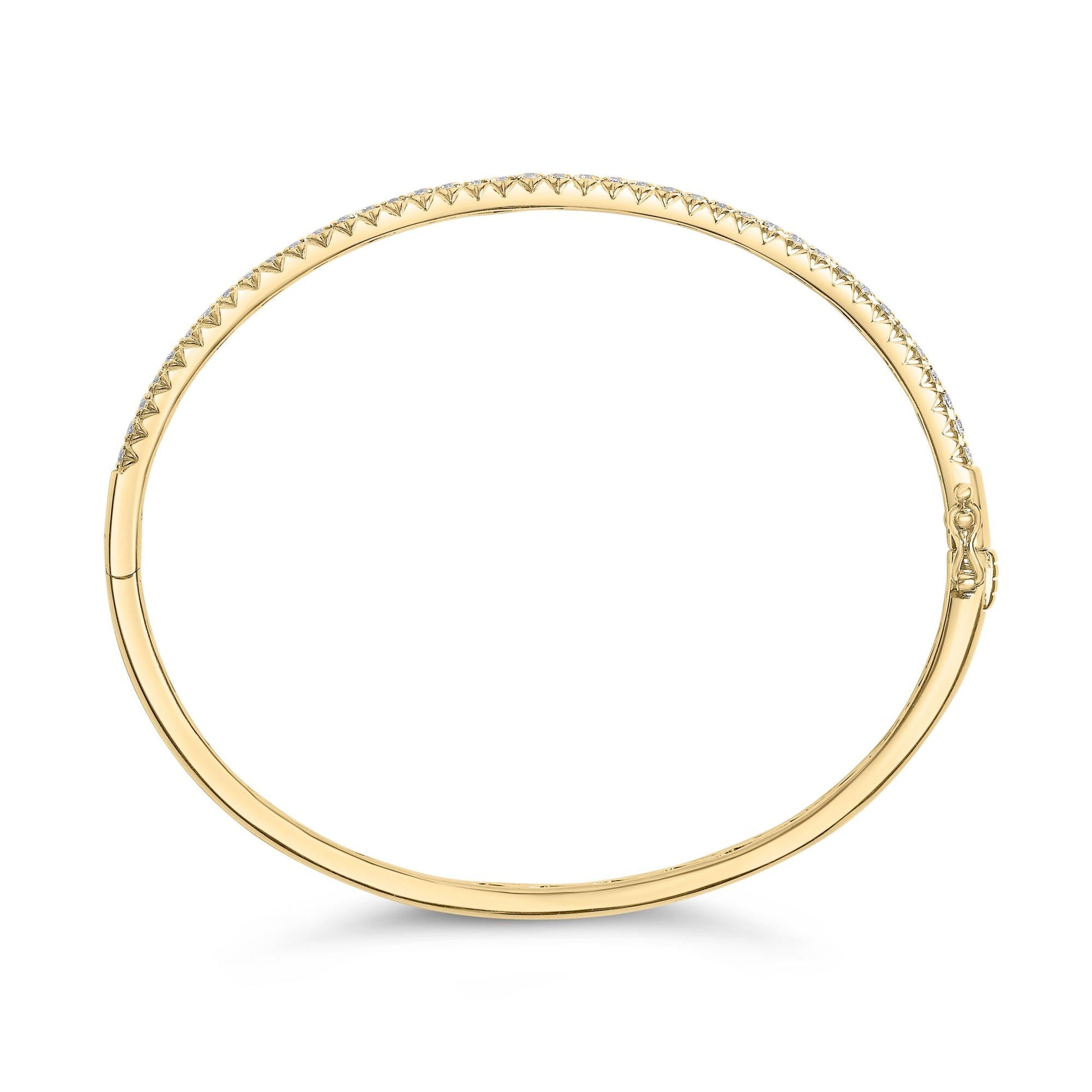 14K Gold 1.00 Cttw Half Eternity Diamond Bangle Bracelet (G-H Color SI2-I1