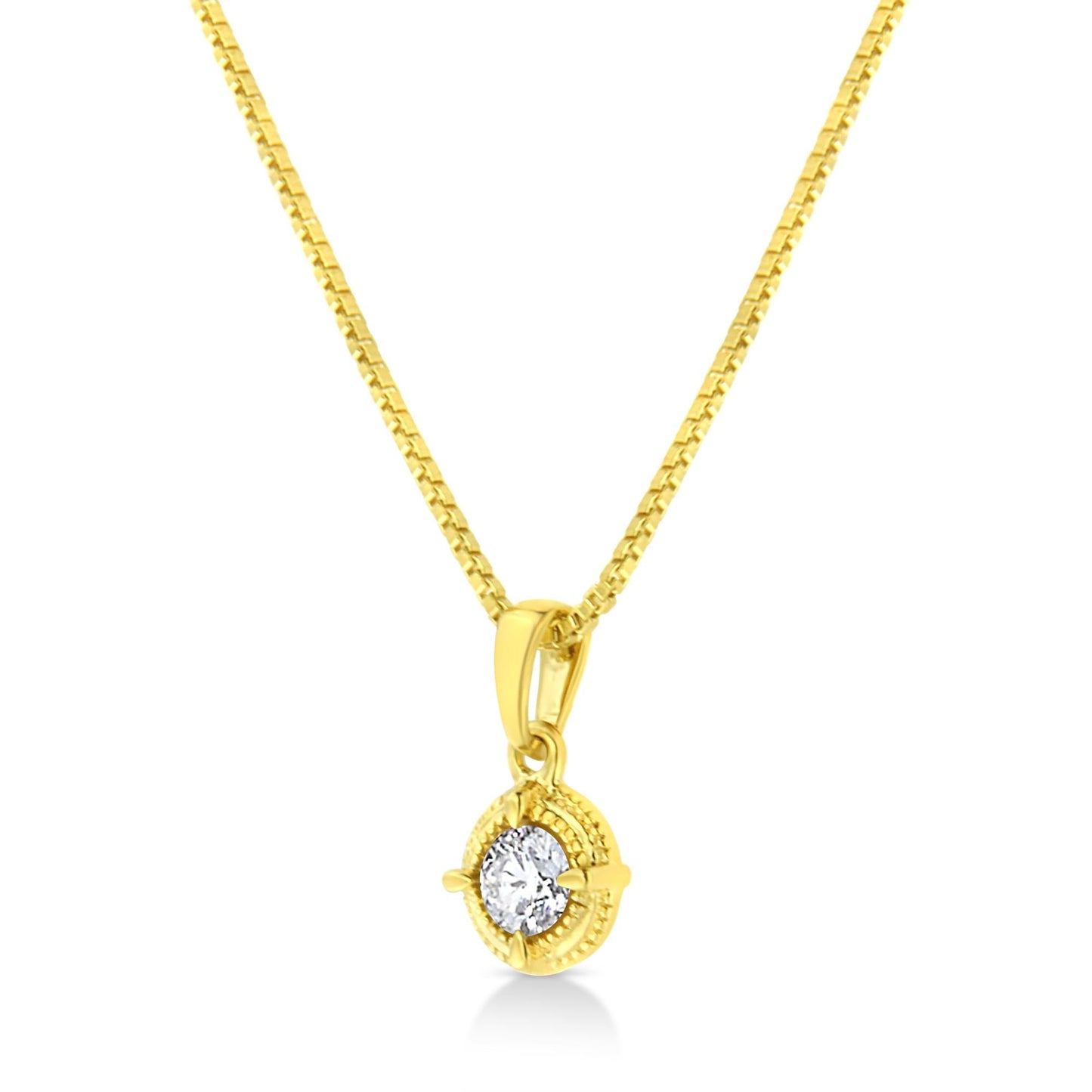 14K Yellow Gold Plated.925 Sterling Silver Brilliant Round Cut Diamond