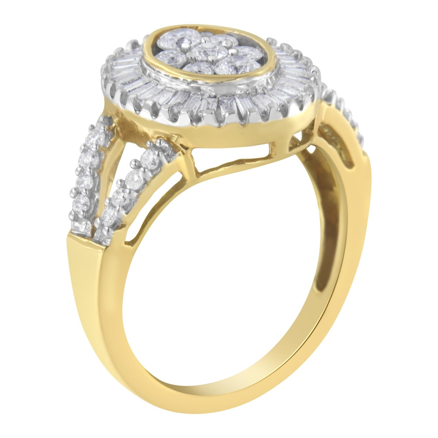 10kt Yellow Gold Diamond Cocktail Ring (1 cttw H-I Color SI2-I1 Clarity) - 7