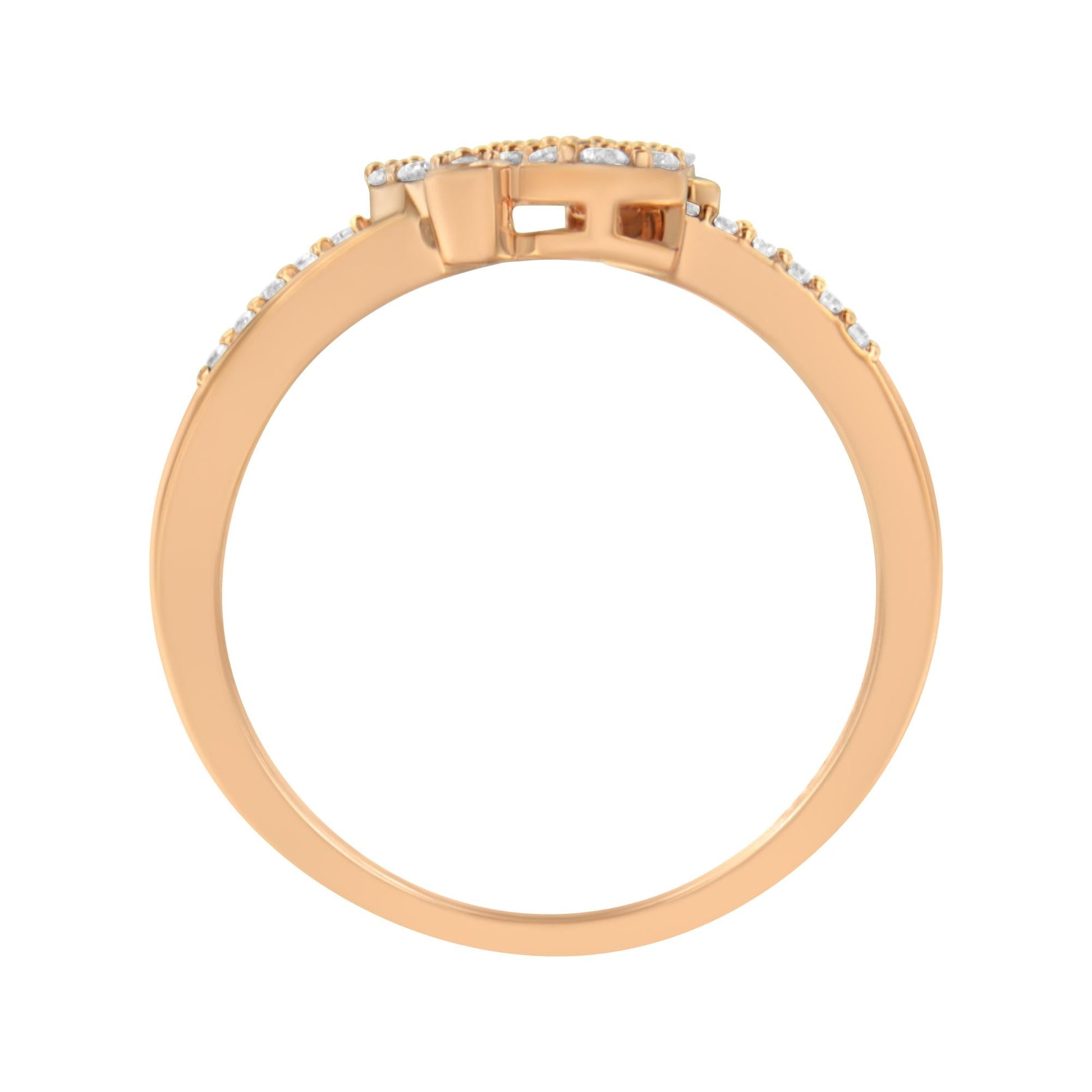 14K Rose Gold Plated.925 Sterling Silver 1/2 Cttw Diamond Scatter Composite