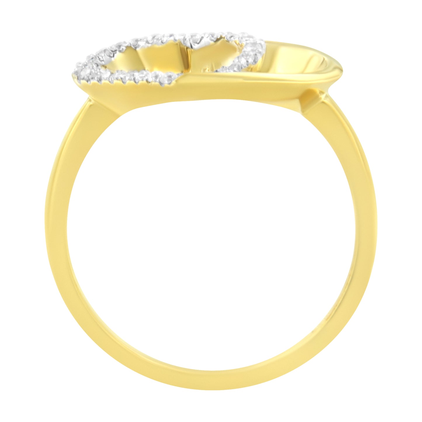 14KT Yellow Gold 1/10 ctw. Diamond Heart Shape Ring (K-L I1-I2)