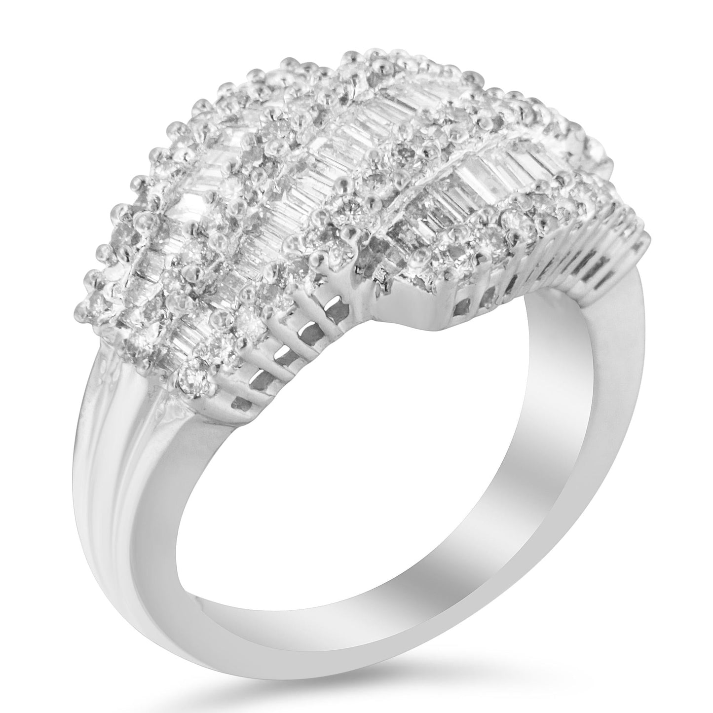 14K White Gold Diamond Cocktail Ring Band (1 3/4 Cttw H-I Color SI2-I1 Clarity)