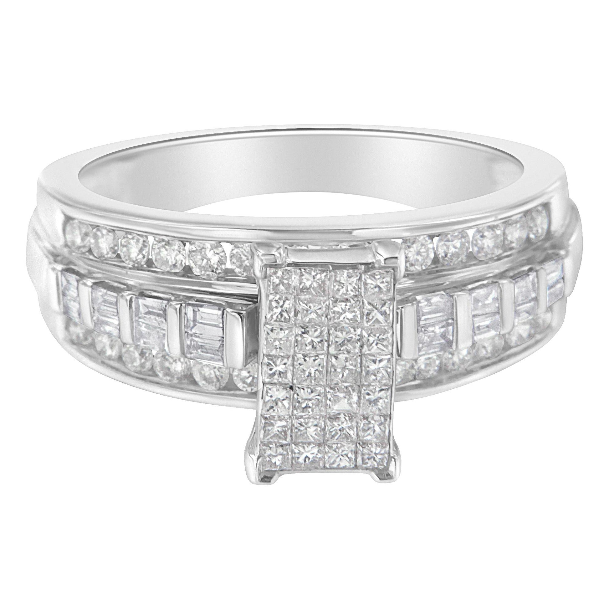 10KT White Gold Diamond Composite Ring (1 cttw H-I Color SI2-I1 Clarity) - 7