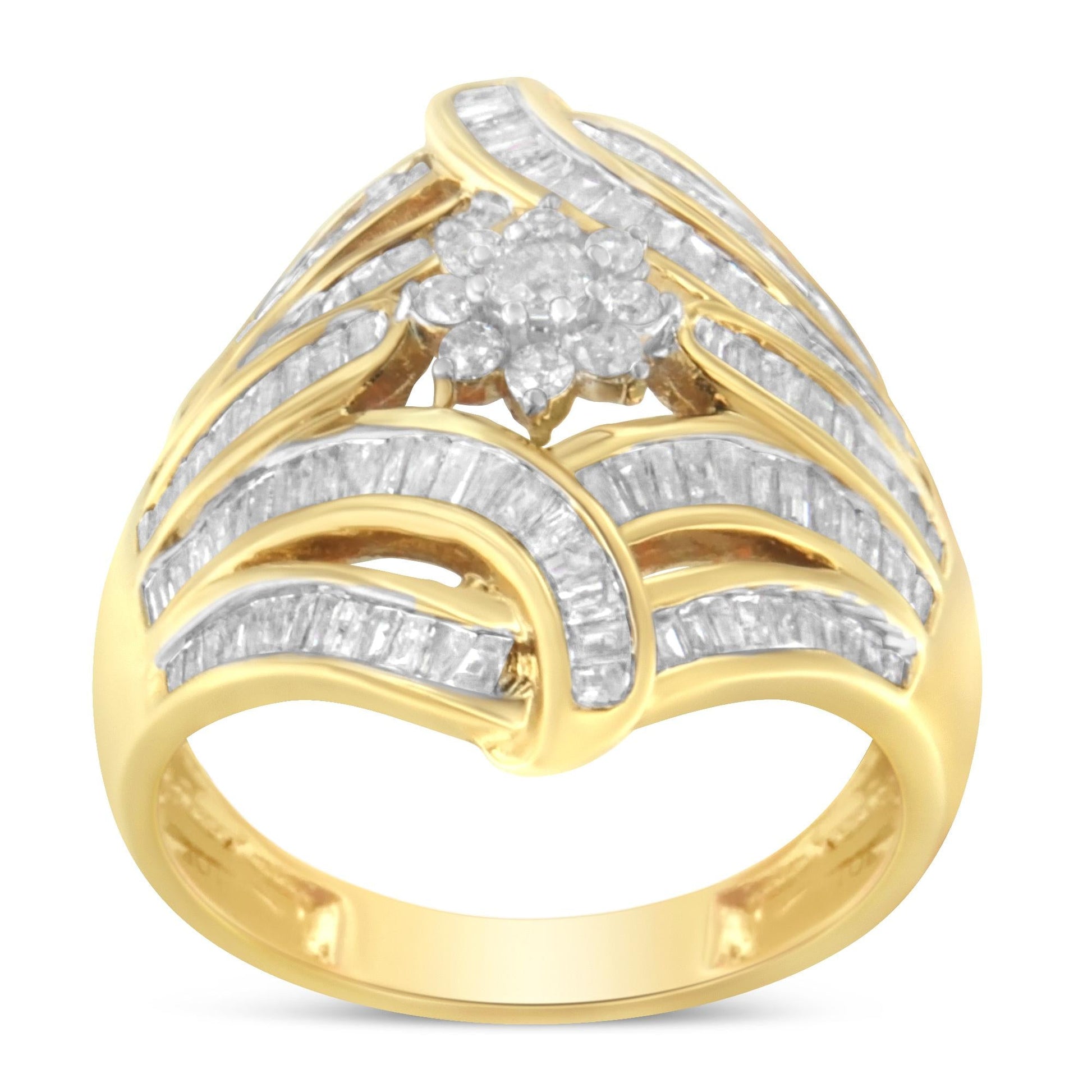 10K Yellow Gold Diamond Ring (1 Cttw I-J Color I2-I3 Clarity)